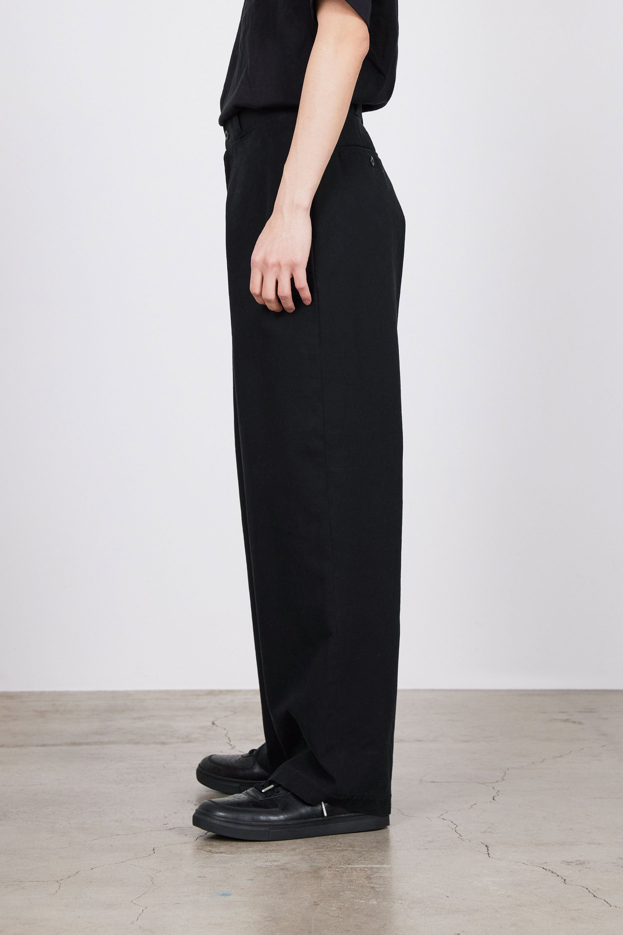 ORGANIC COTTON GABARDINE U.S.ARMY CHINO TROUSERS, Black