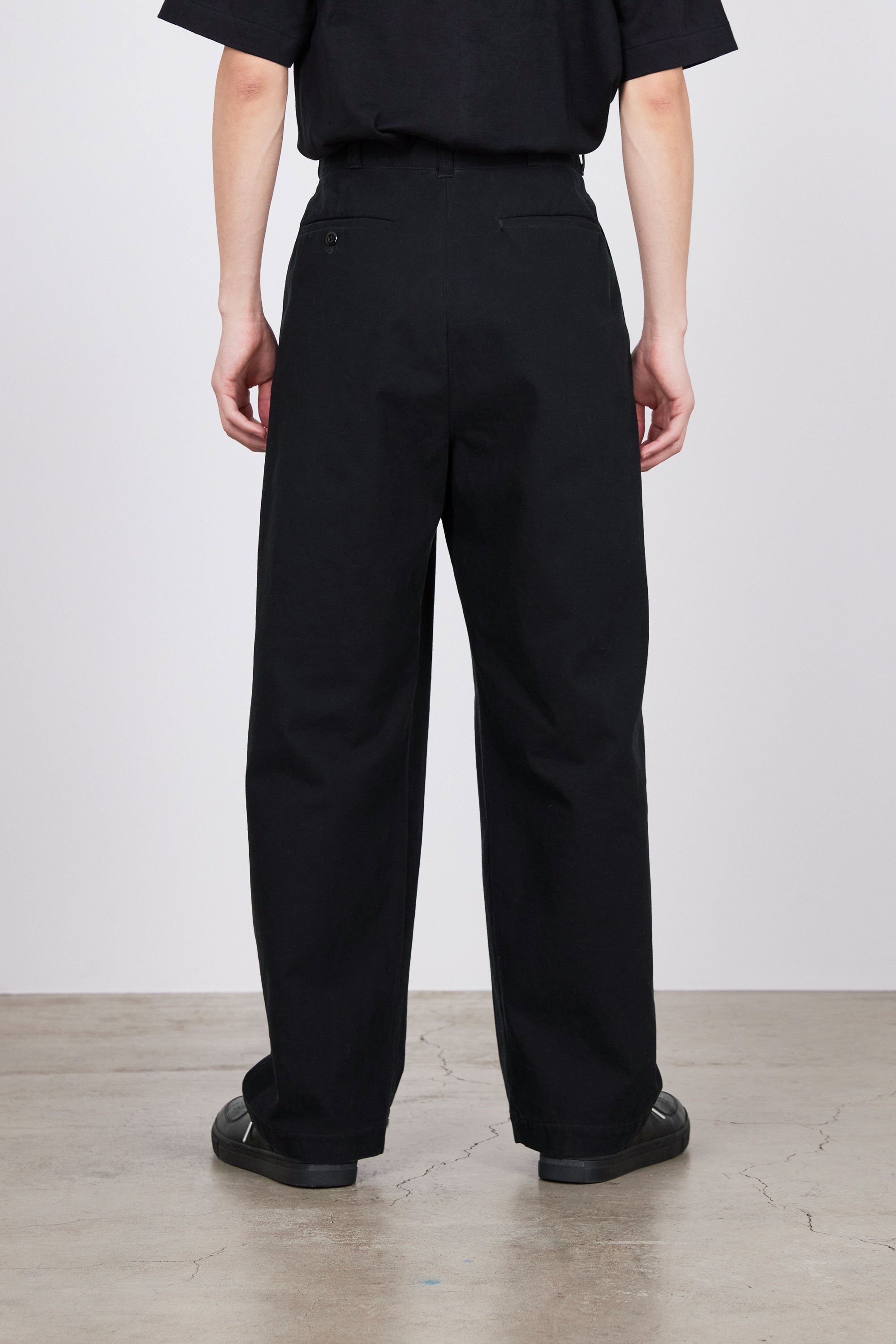 ORGANIC COTTON GABARDINE U.S.ARMY CHINO TROUSERS, Black