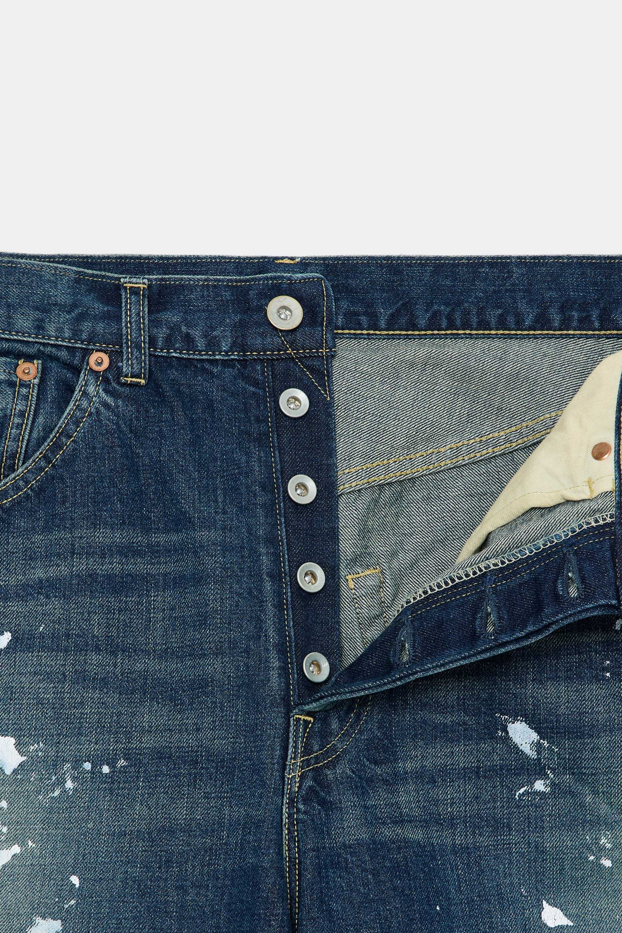 オーガニックコットン12ozデニム / レギュラーフィットジーンズ, Indigo Painted