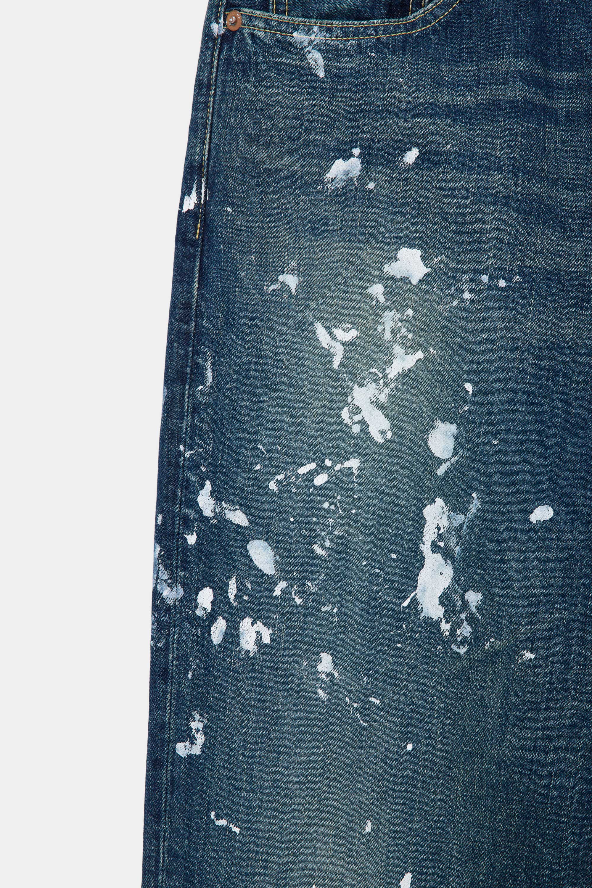 オーガニックコットン12ozデニム / レギュラーフィットジーンズ, Indigo Painted