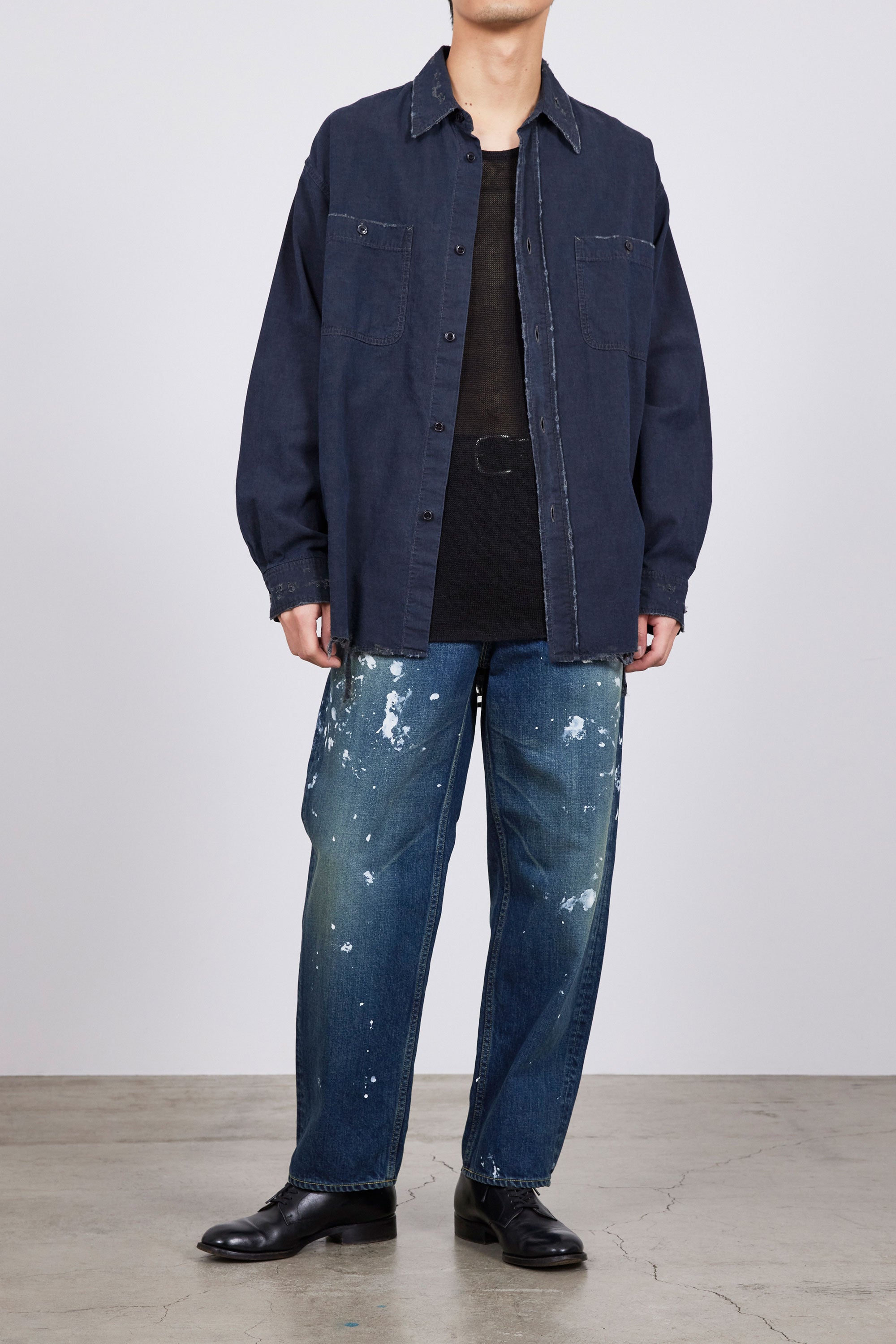 オーガニックコットン12ozデニム / レギュラーフィットジーンズ, Indigo Painted