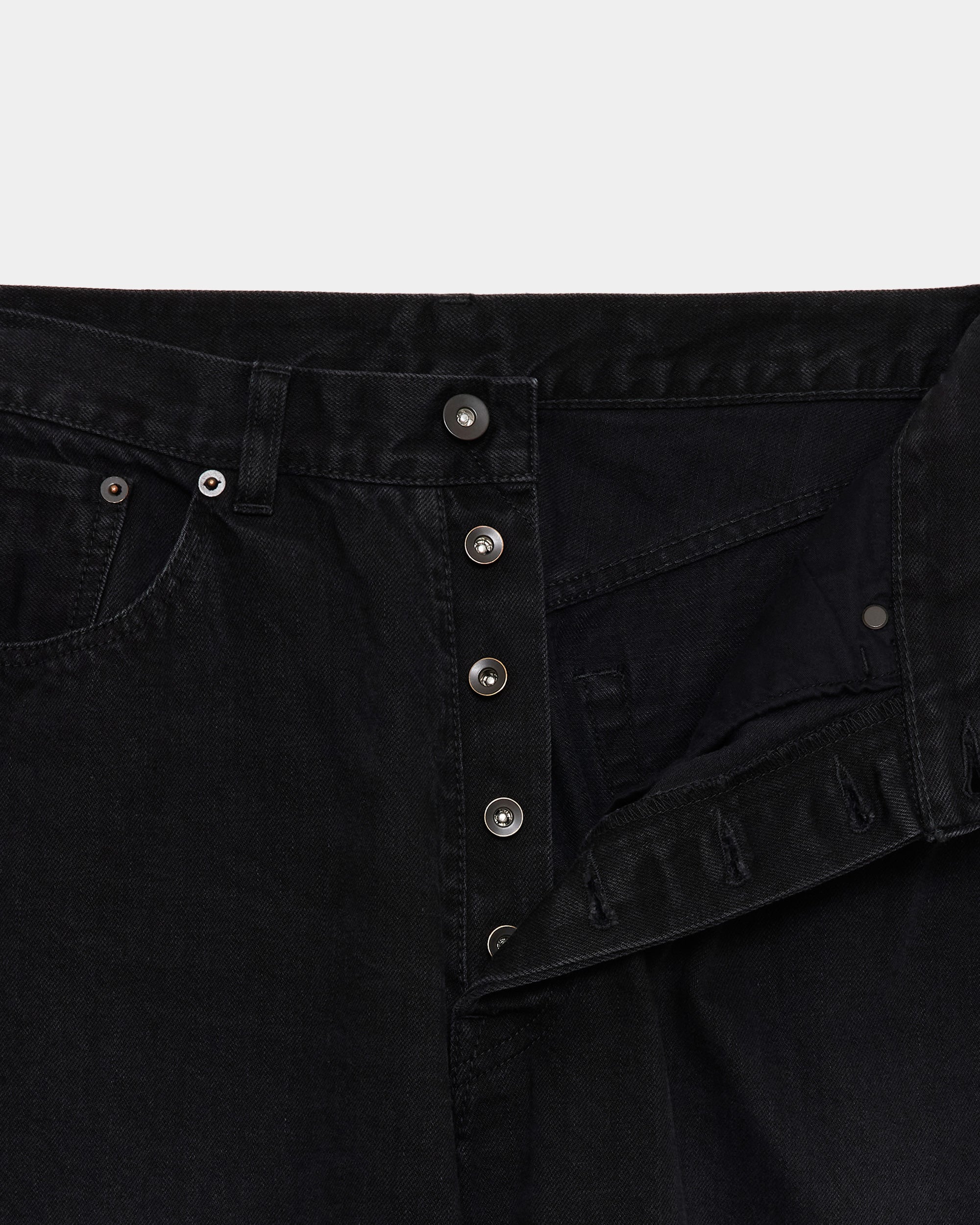 ORGANIC COTTON 12oz DENIM LOOSE STRAIGHT FIT JEANS, Black