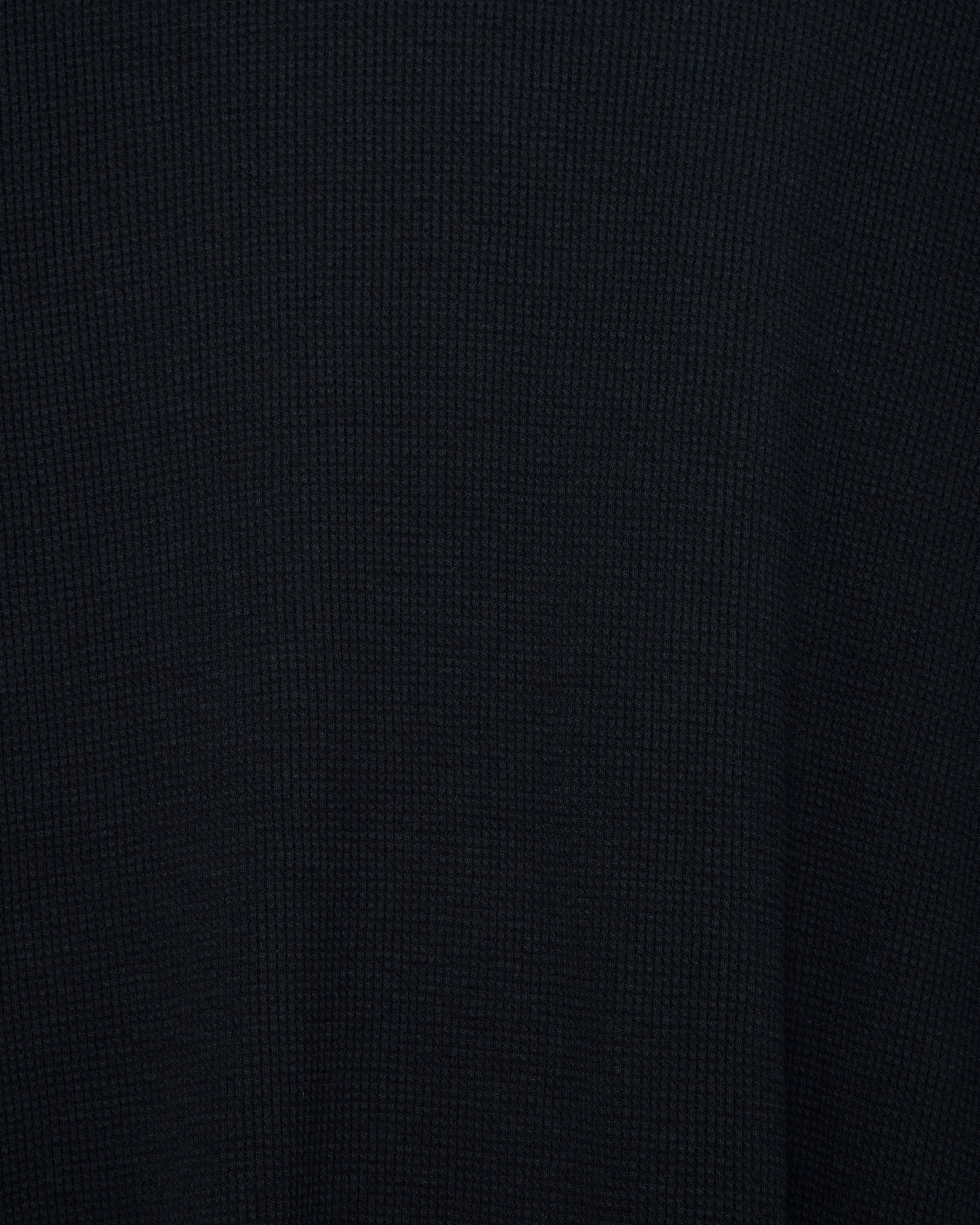 オーガニックコットンワッフル / ワッフルクルーネック, Black