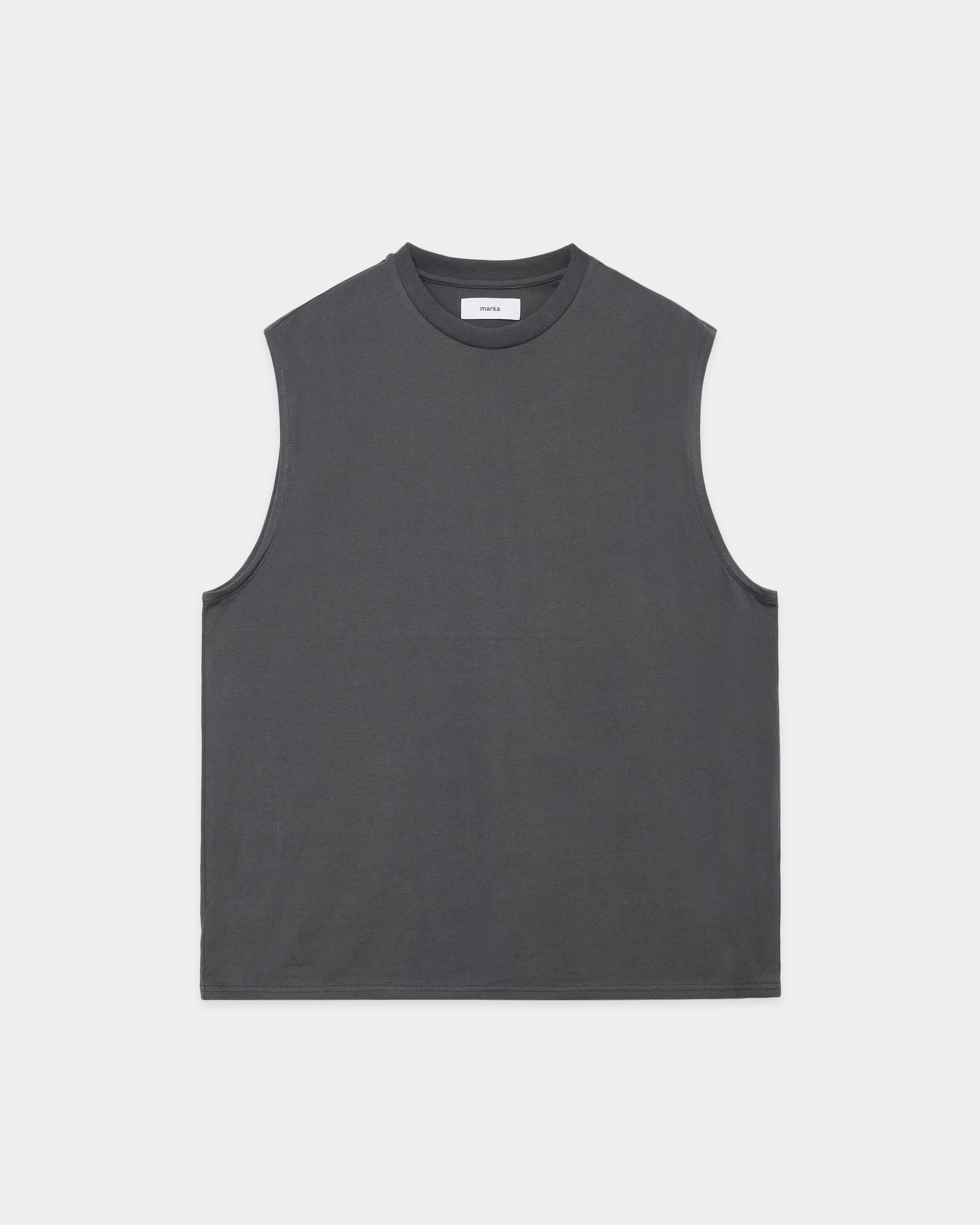 40/2 ORGANIC COTTON KNIT SLEEVELESS TEE, M Gray