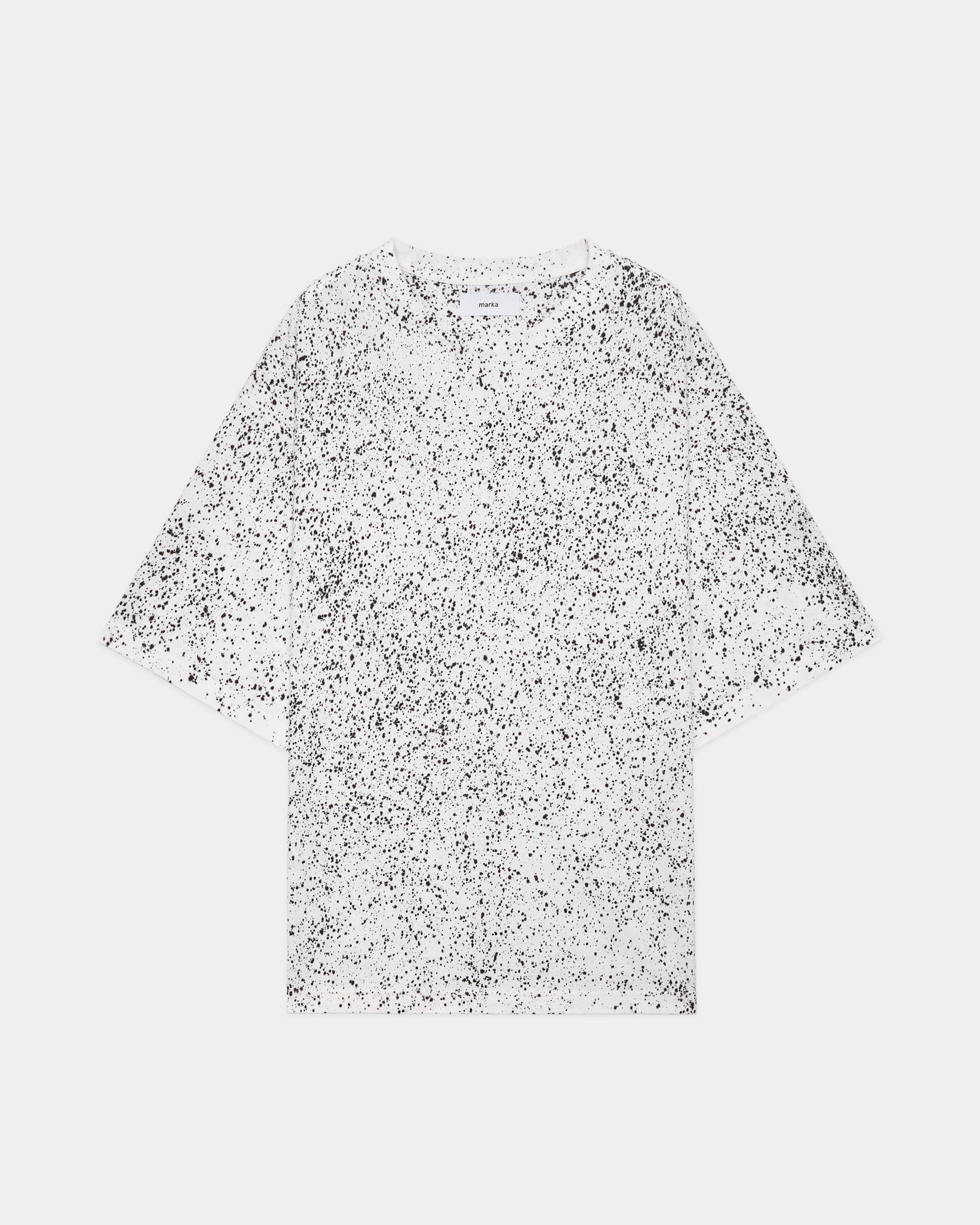 30/1 ORGANIC COTTON KNIT LOOSE FIT SPLASH TEE, White