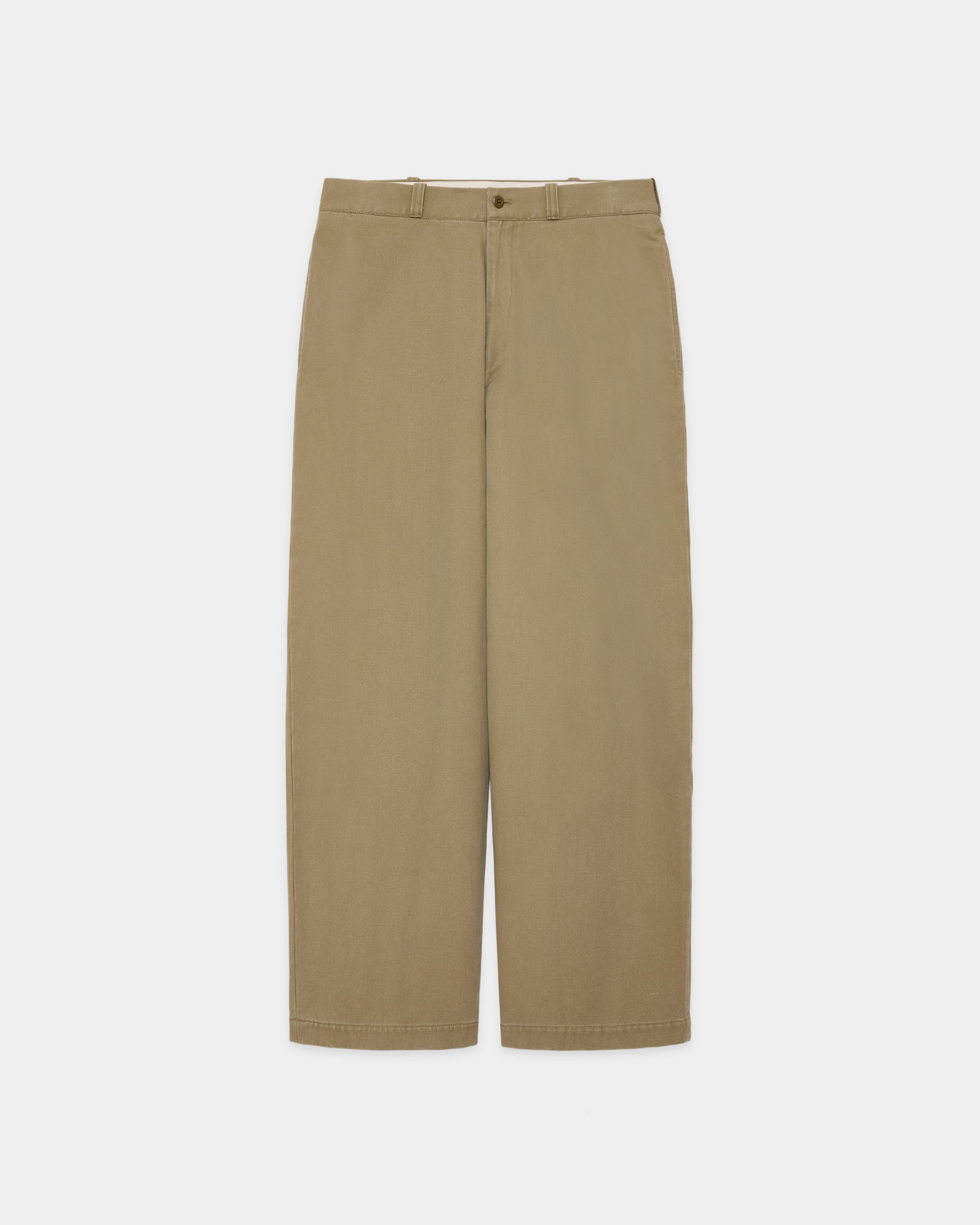 ORGANIC COTTON GABARDINE U.S.ARMY CHINO TROUSERS, Beige