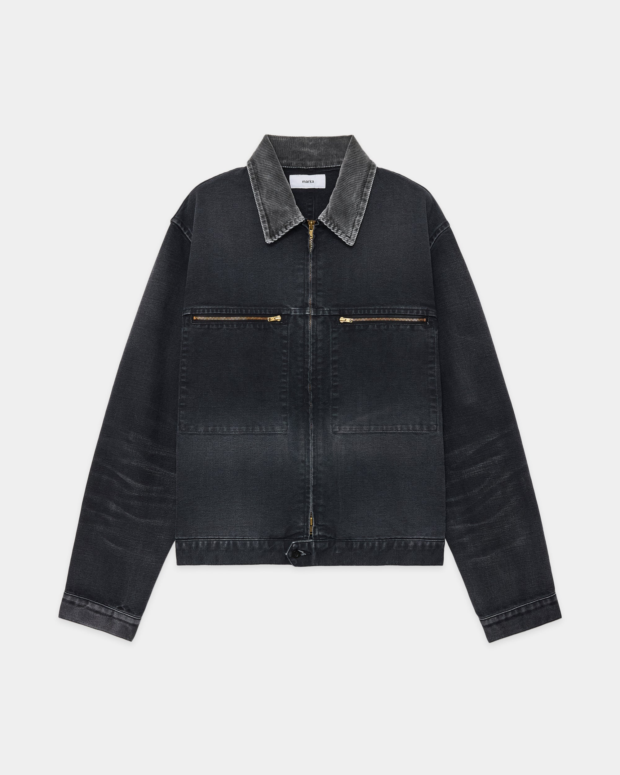 ORGANIC COTTON DUCK MECHANIC JACKET, Black