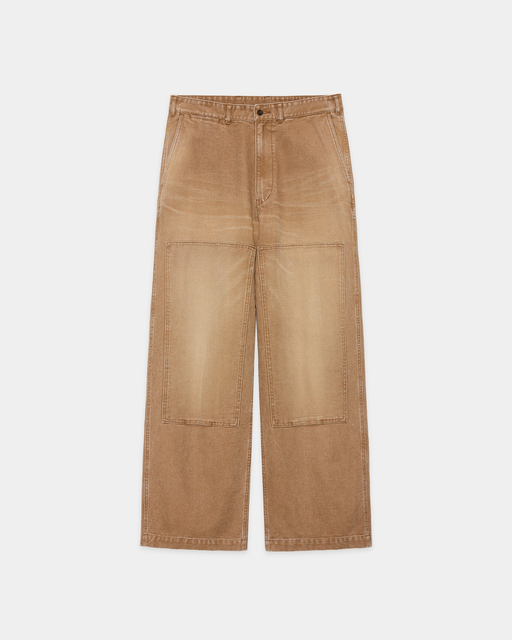 ORGANIC COTTON DUCK DOUBLE KNEE PANTS, Brown