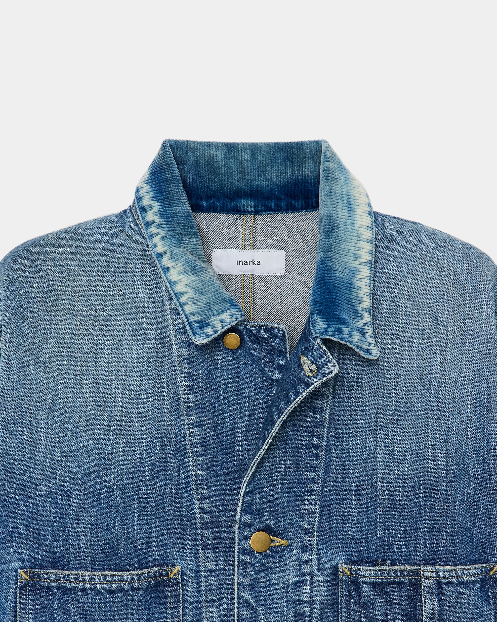 オーガニックコットン 13.5oz セルビッチデニム / カバーオールジャケット, Used Washed