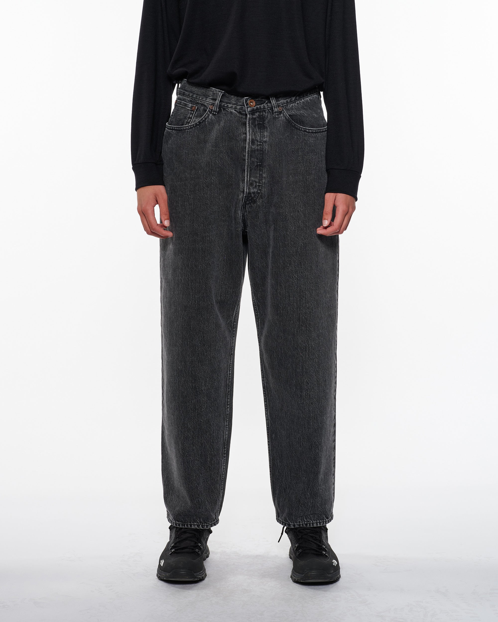 オーガニックコットン 13.5oz セルビッチデニム / コクーンフィットジーンズ, Faded Black