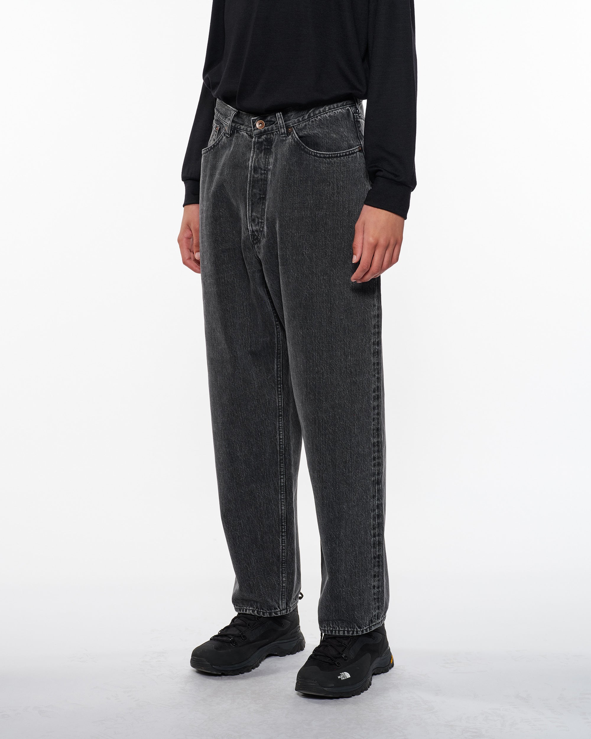 オーガニックコットン 13.5oz セルビッチデニム / コクーンフィットジーンズ, Faded Black