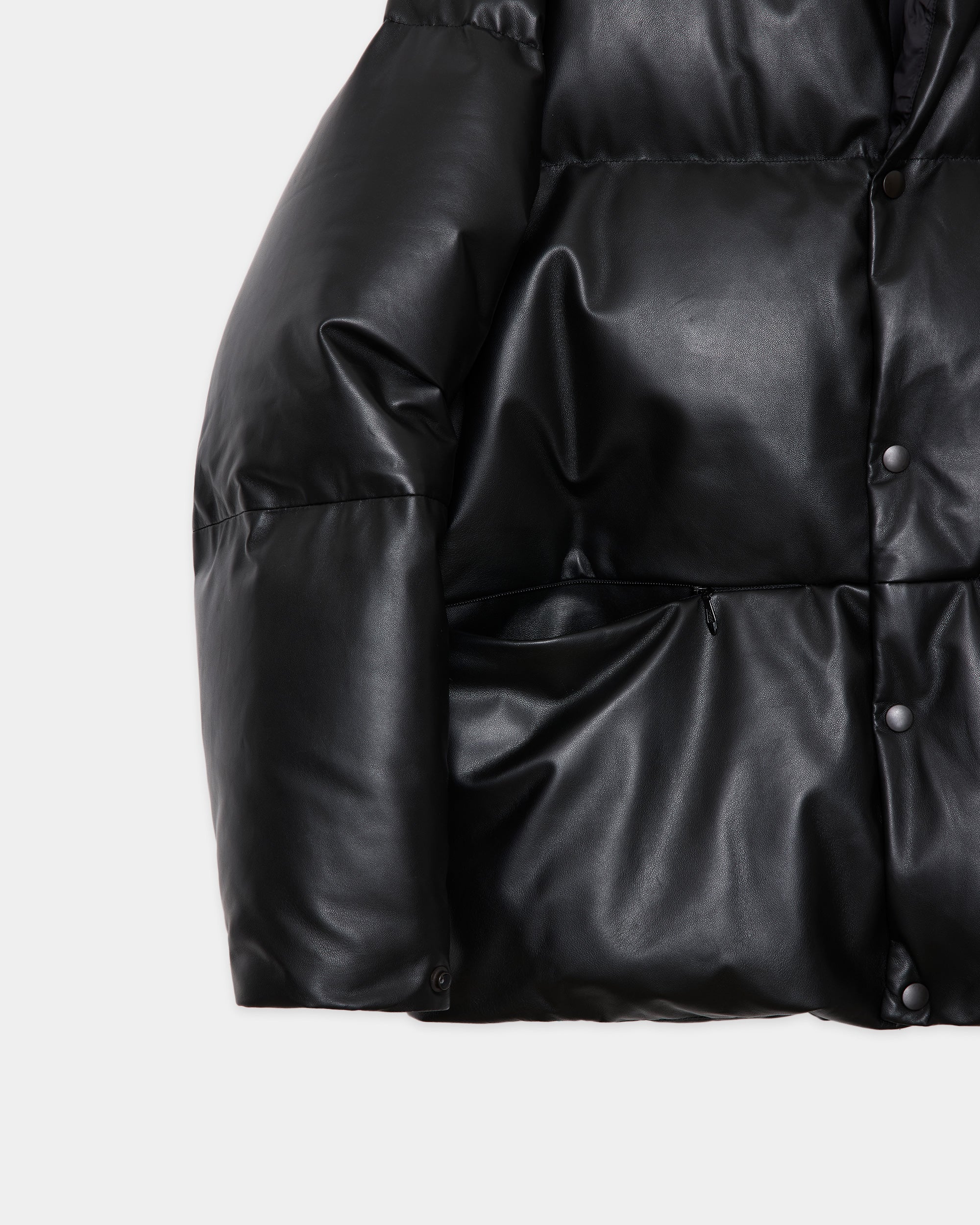 シープレザー / レザーダウンジャケット, Black