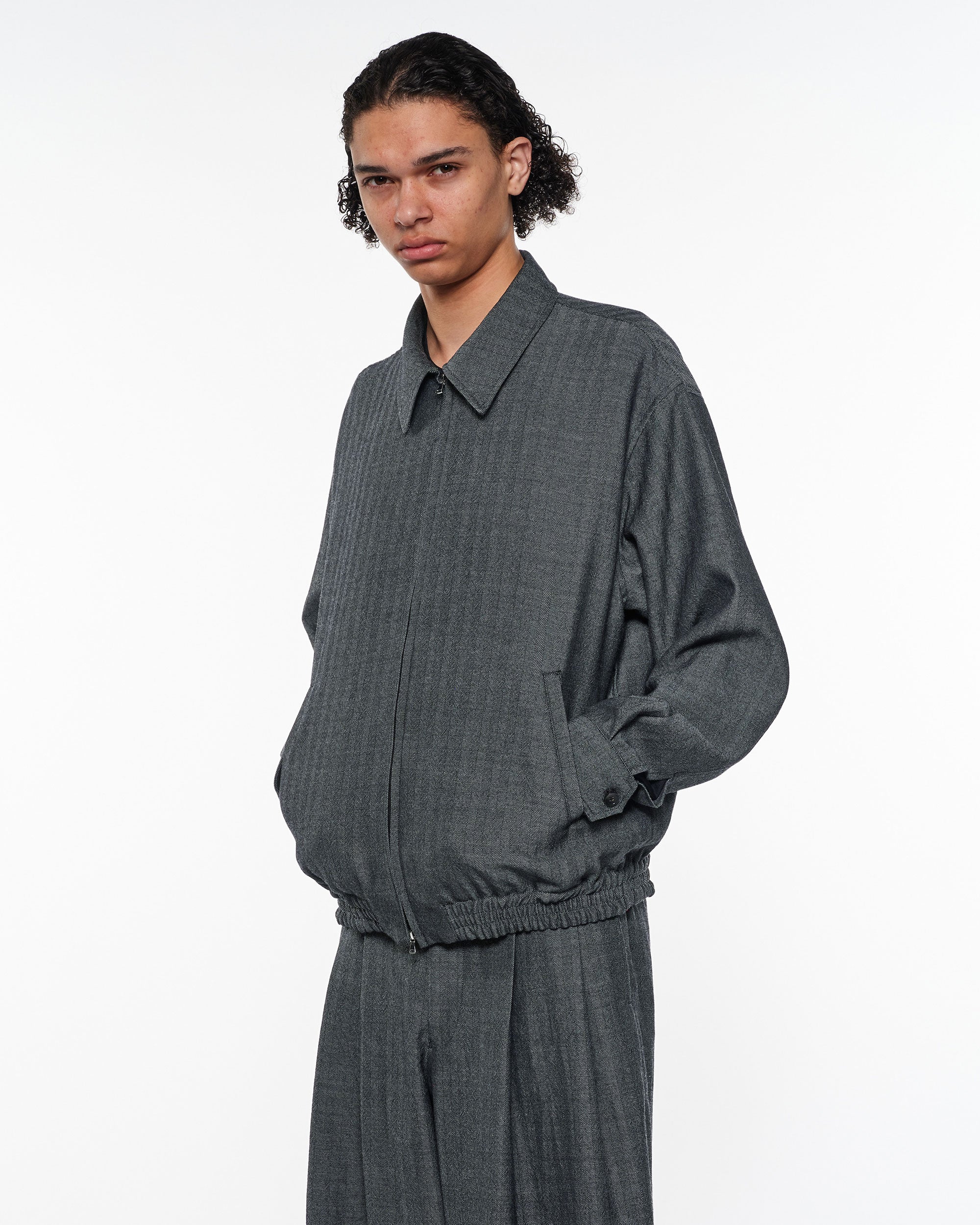 ウールサージ ワッシャータンブラー / スポーツジャケット, Herringbone