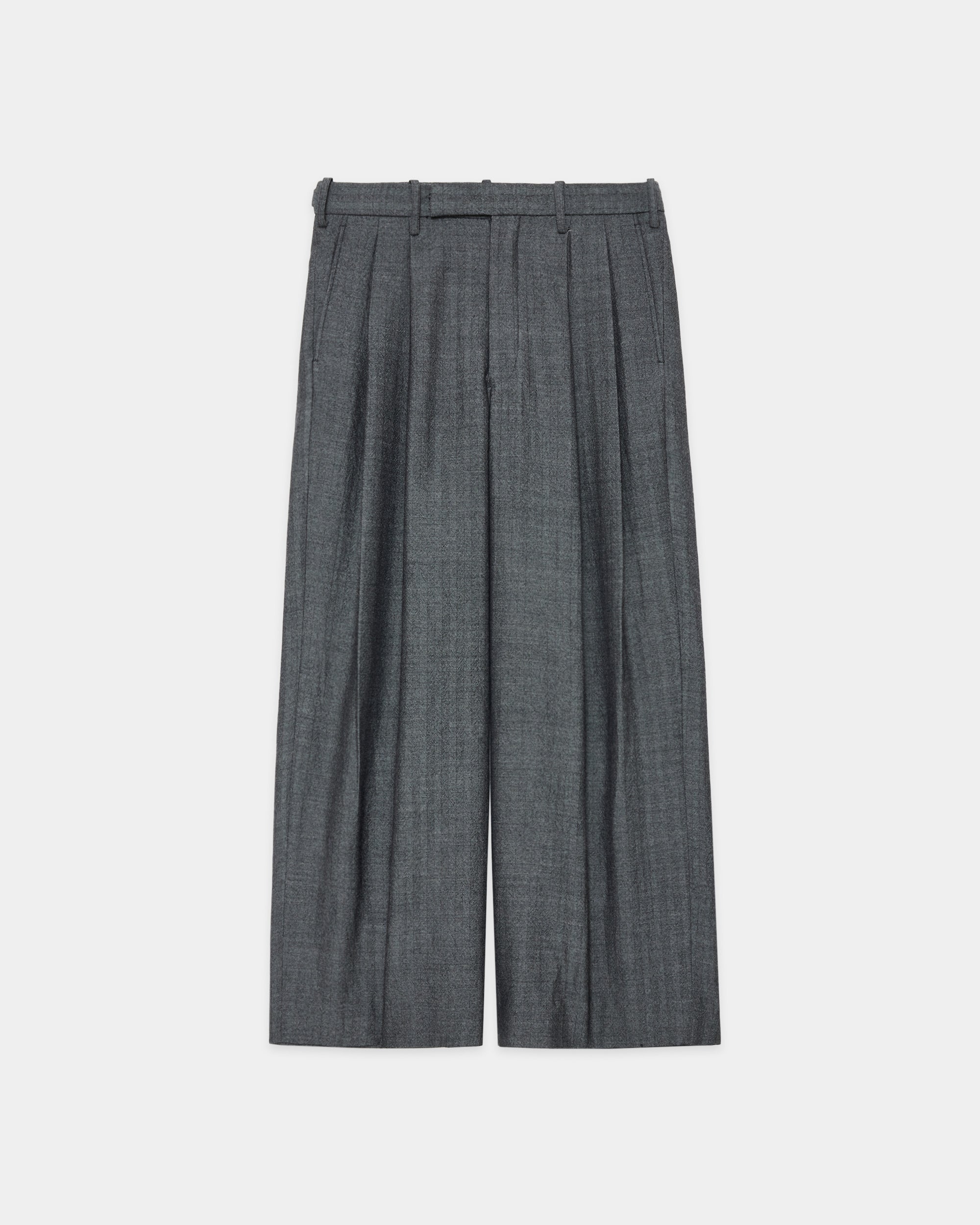 ウールサージ ワッシャータンブラー / 2タックバギートラウザーズ, Herringbone