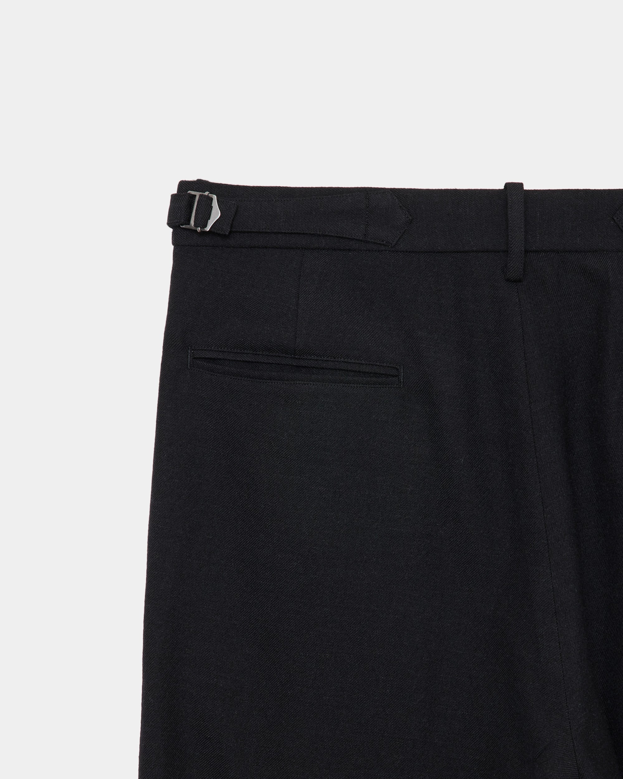 ウールサージ ワッシャータンブラー / 2タックバギートラウザーズ, Chambray Black