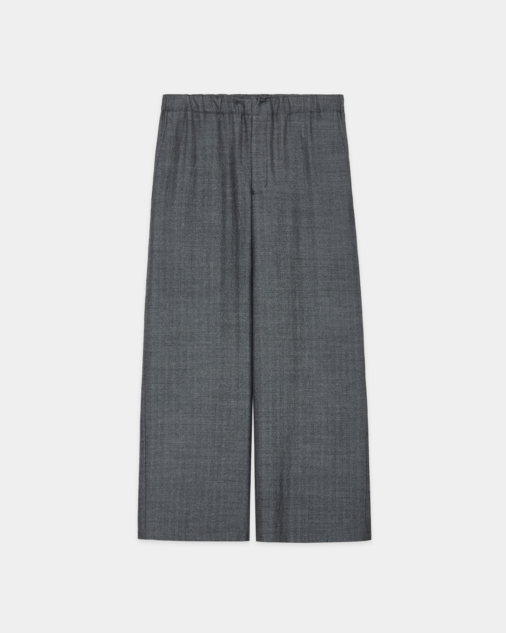 ウールサージ ワッシャータンブラー / ワイドレッグイージーパンツ, Herringbone