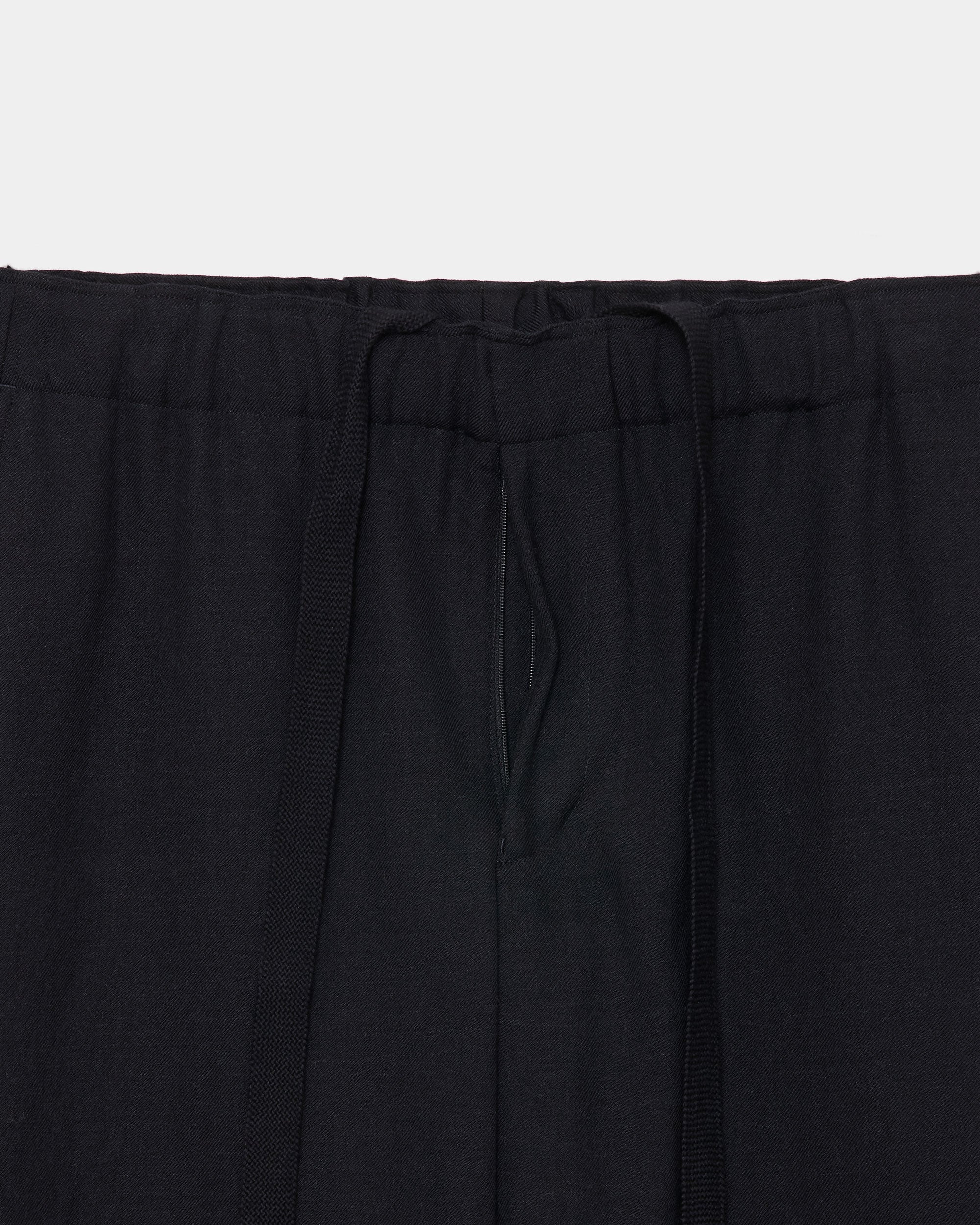 ウールサージ ワッシャータンブラー / ワイドレッグイージーパンツ, Chambray Black