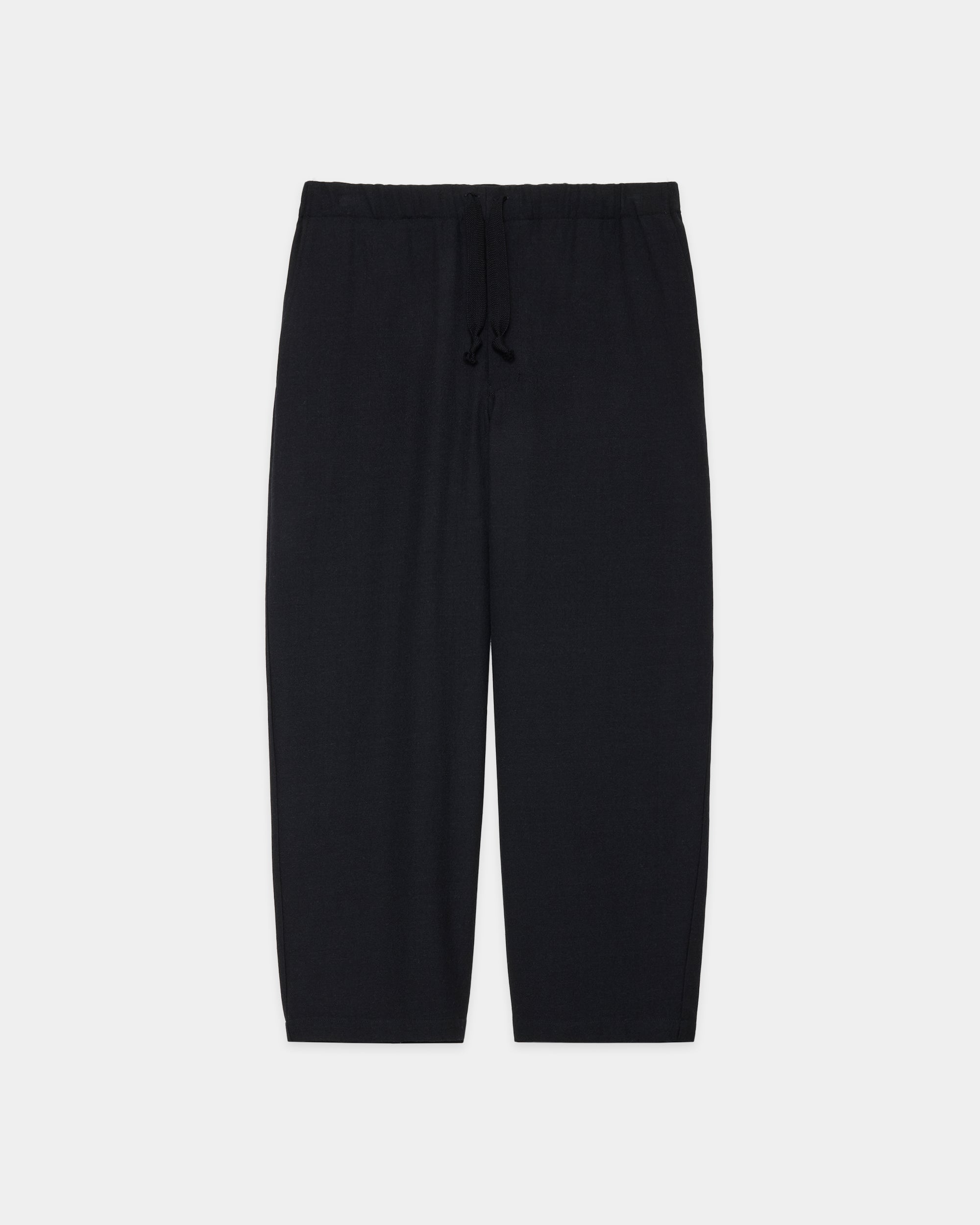 ウールサージ ワッシャータンブラー / コクーンワイドイージーパンツ, Chambray Black