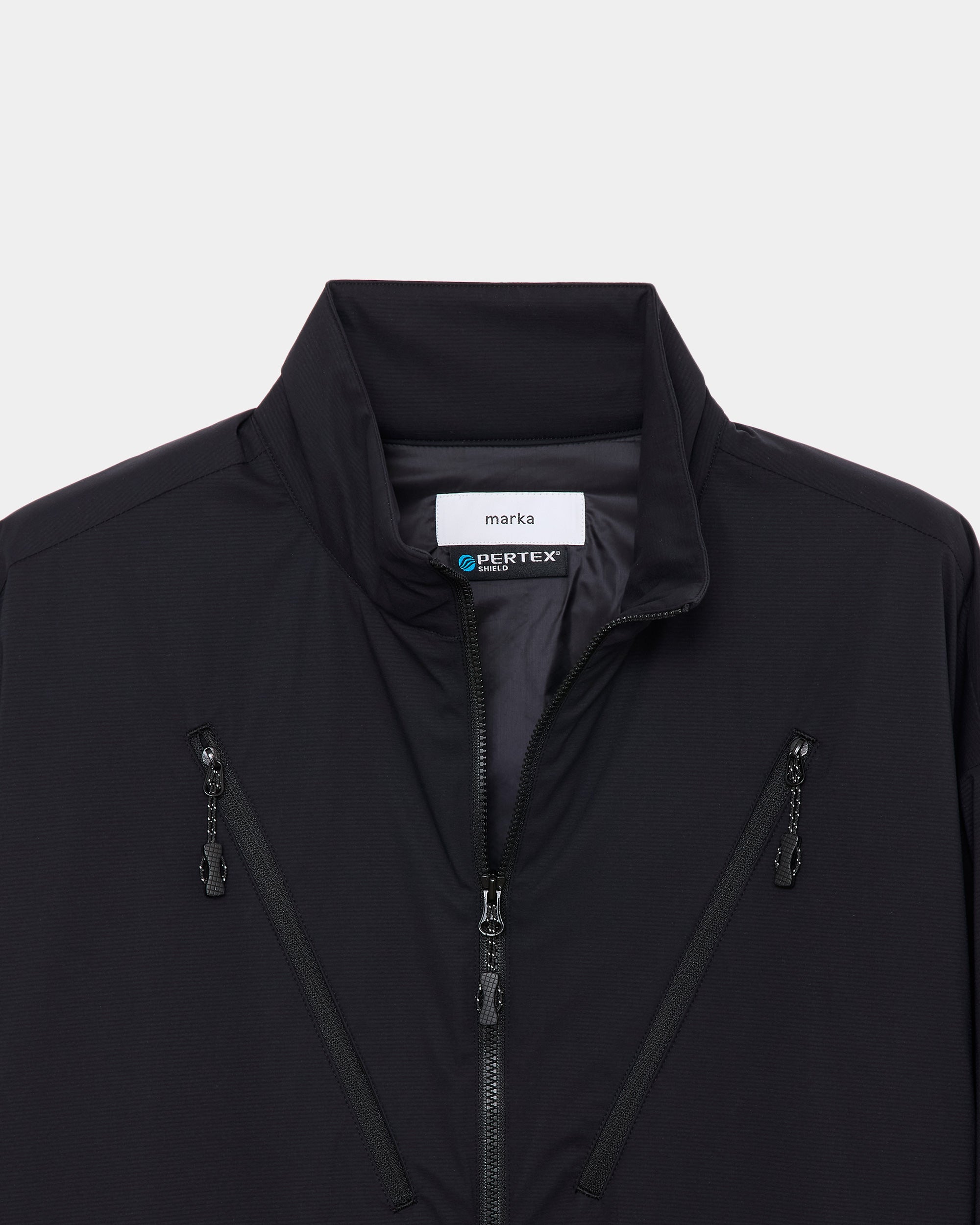 パーテックス3レイヤーナイロンリップストップ / パフドトレーニングジャケット, Black