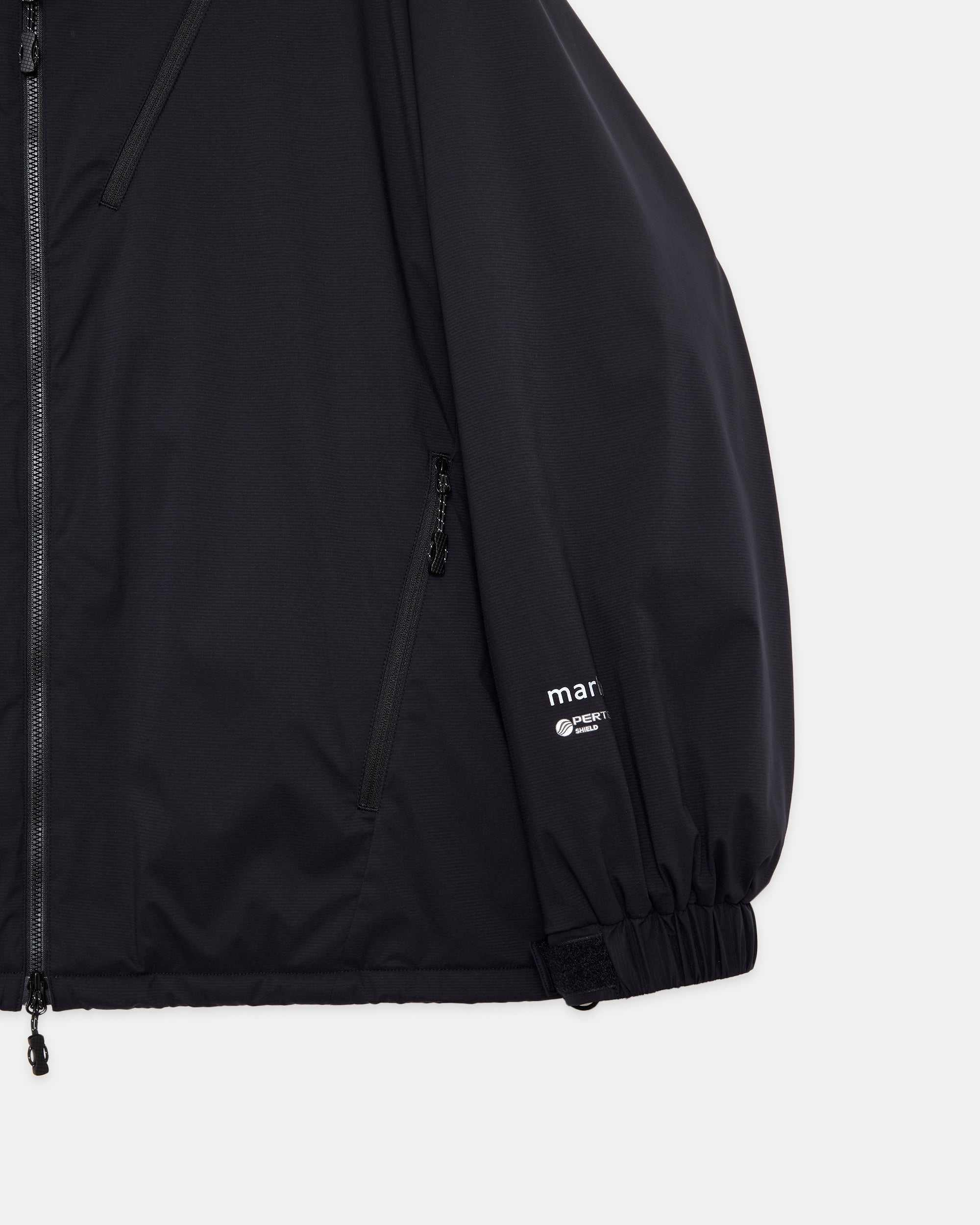 パーテックス3レイヤーナイロンリップストップ / パフドトレーニングジャケット, Black