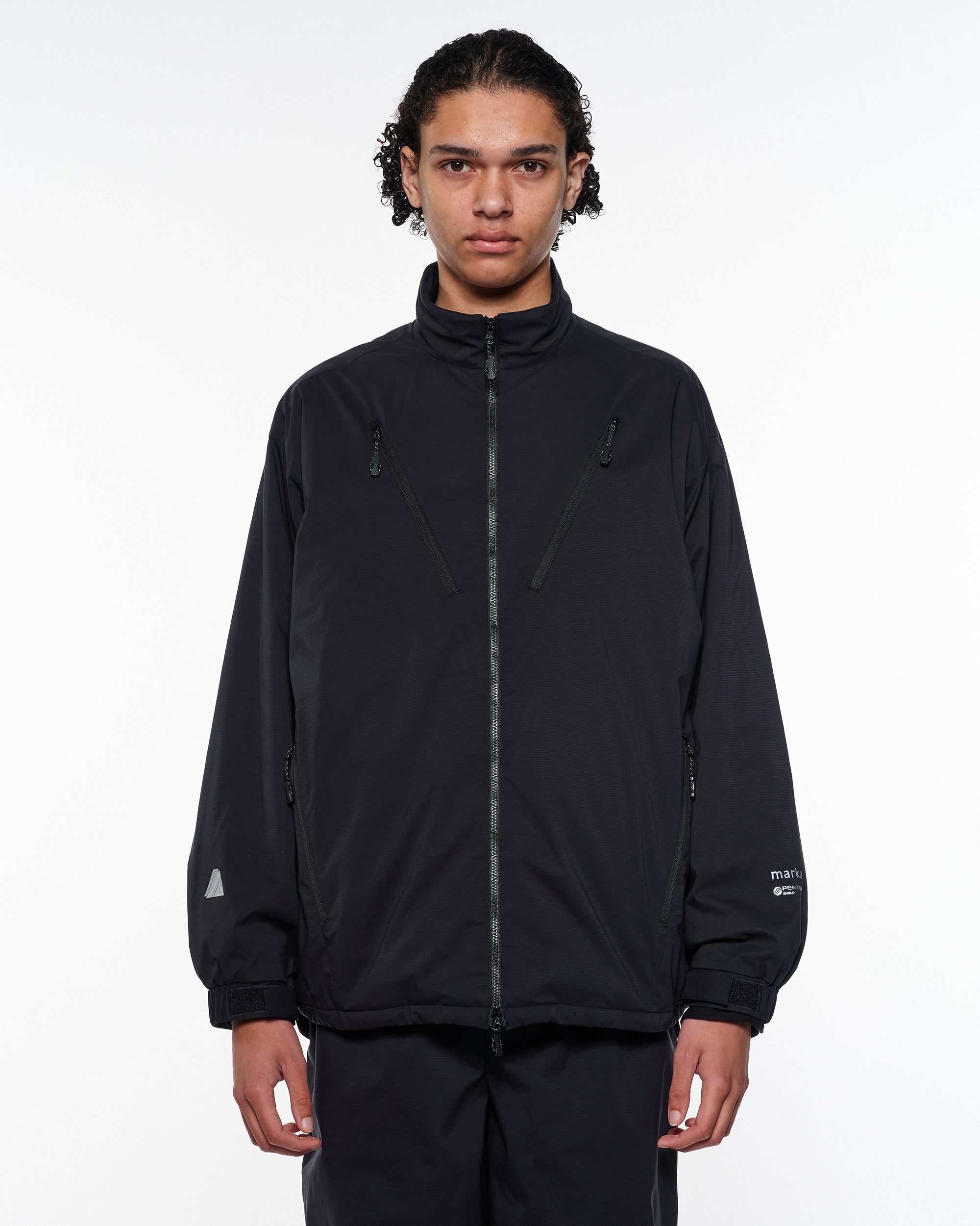 パーテックス3レイヤーナイロンリップストップ / パフドトレーニングジャケット, Black