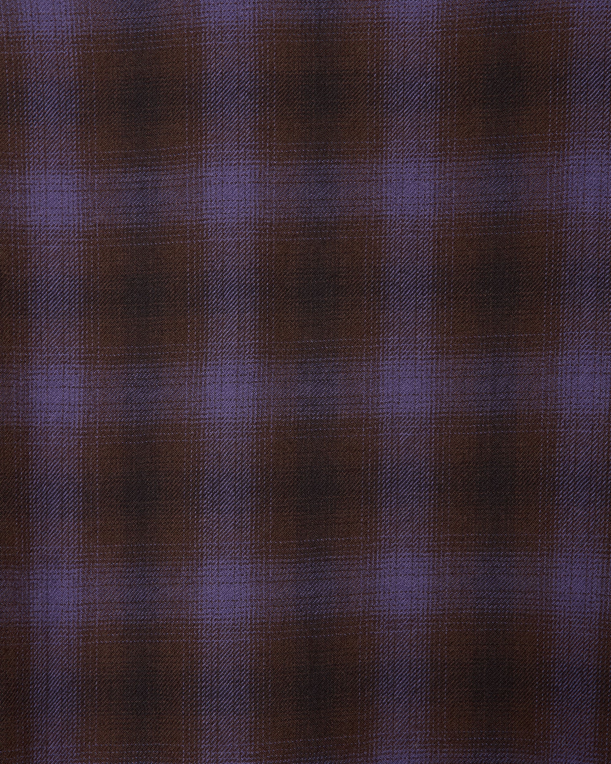 スーパー140'sウールビエラワッシャー タンブラー / ダブルポケットオープンカラーL/Sシャツ, Purple Check