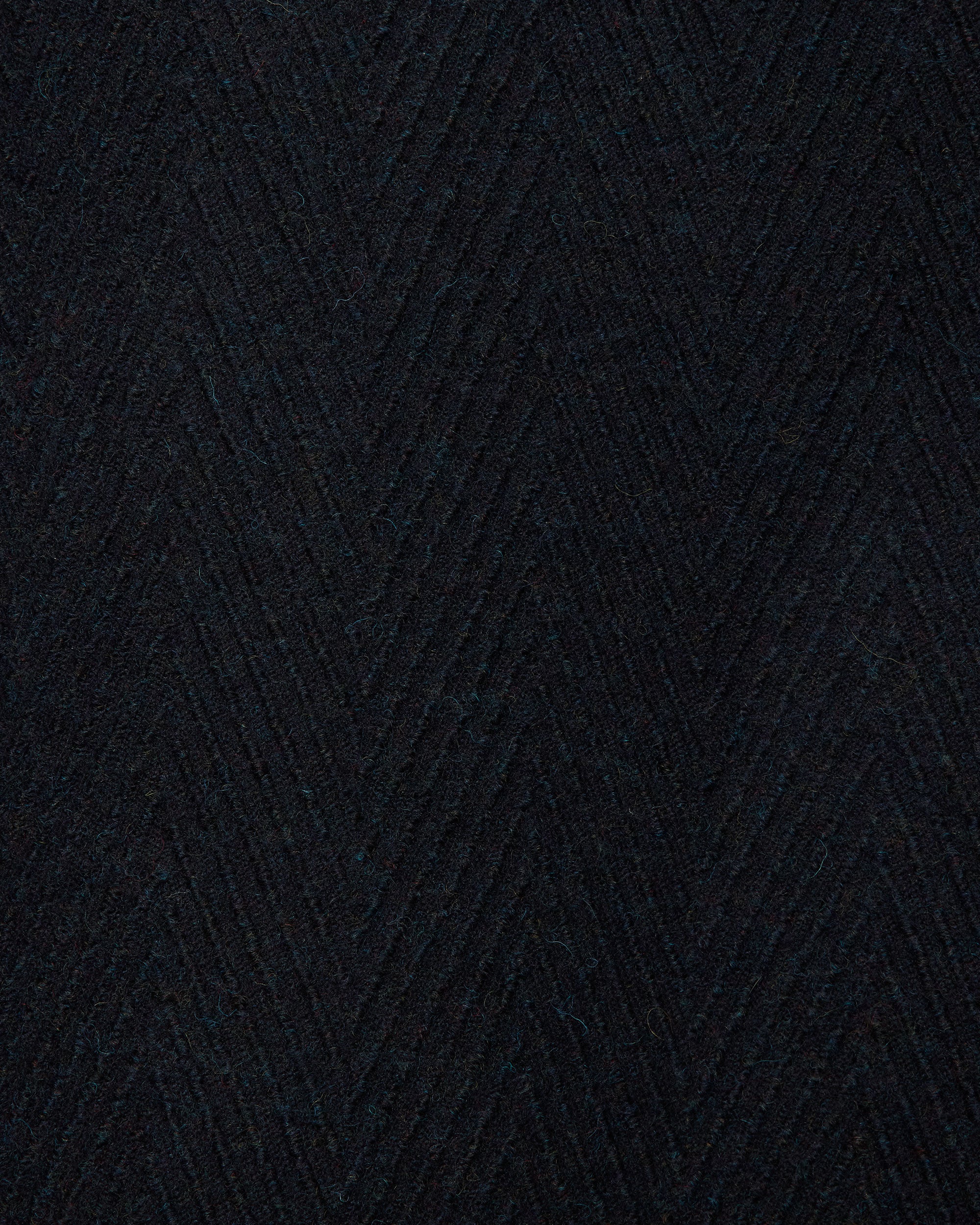 シェトランドウールオーガニックコットン ビッグ へリンボン / ダッフルコート, Top Black