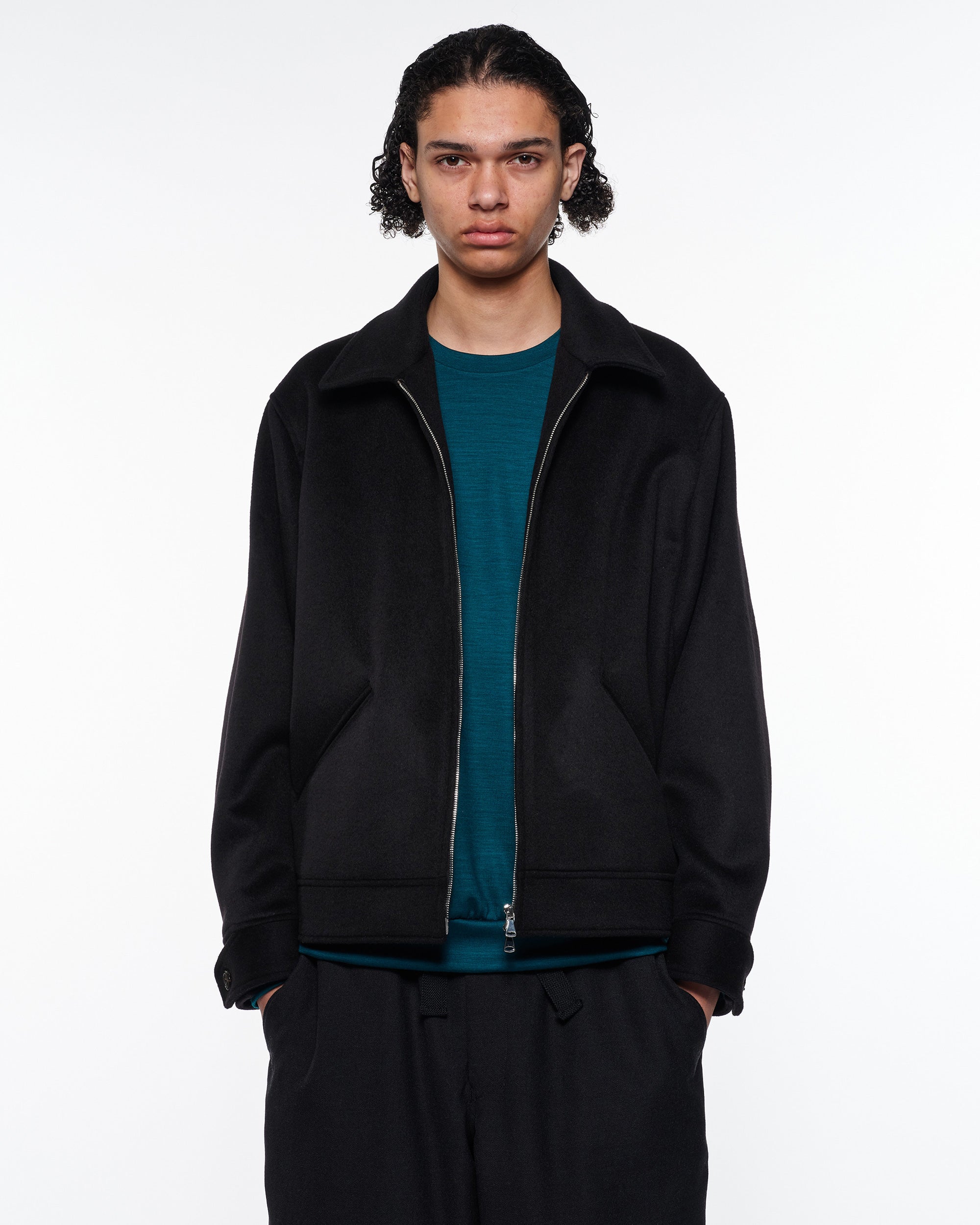 ウールシルクカシミヤビーバー / スポーツジャケット, Black