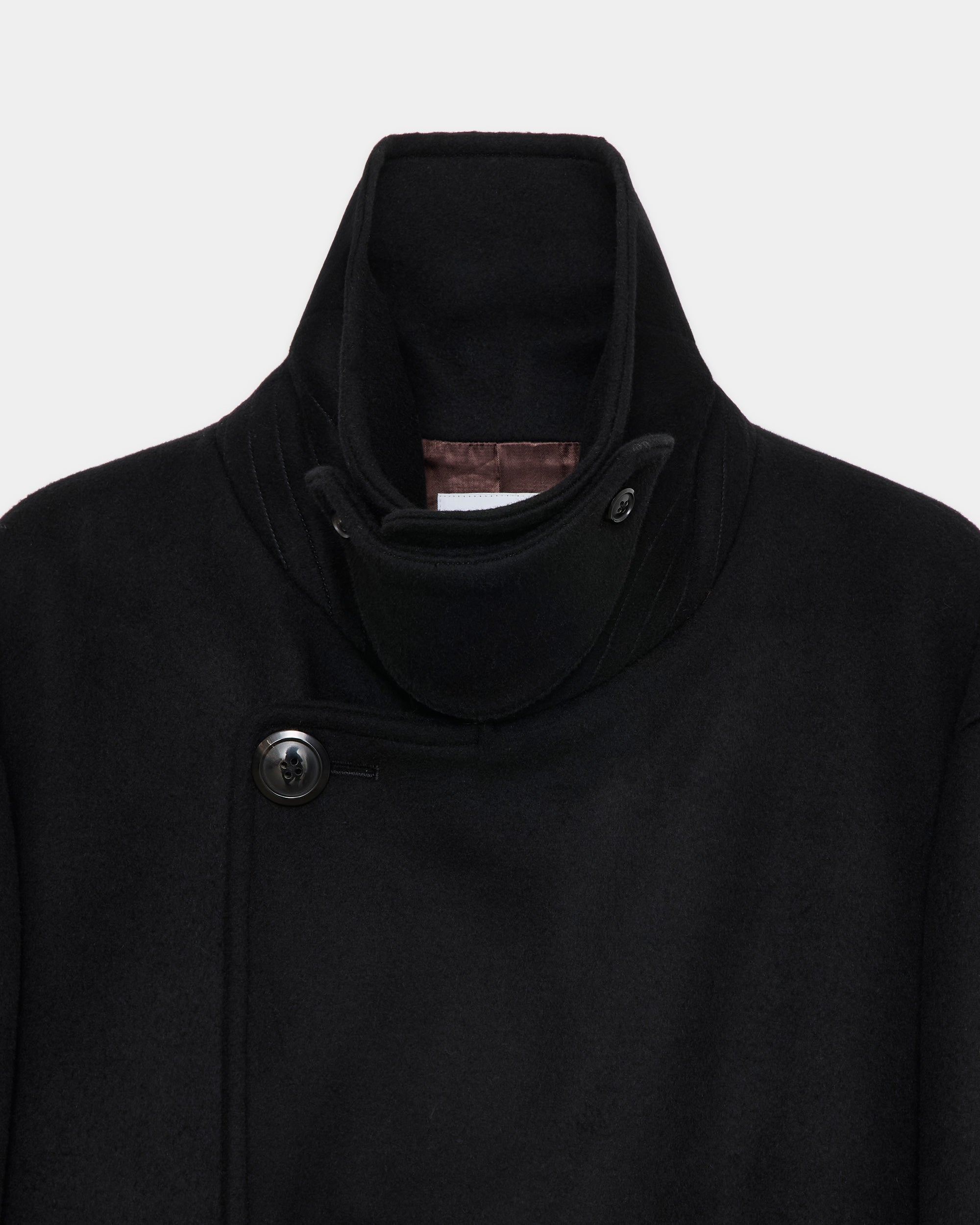 ウールシルクカシミヤビーバー / ブリッジコート, Black
