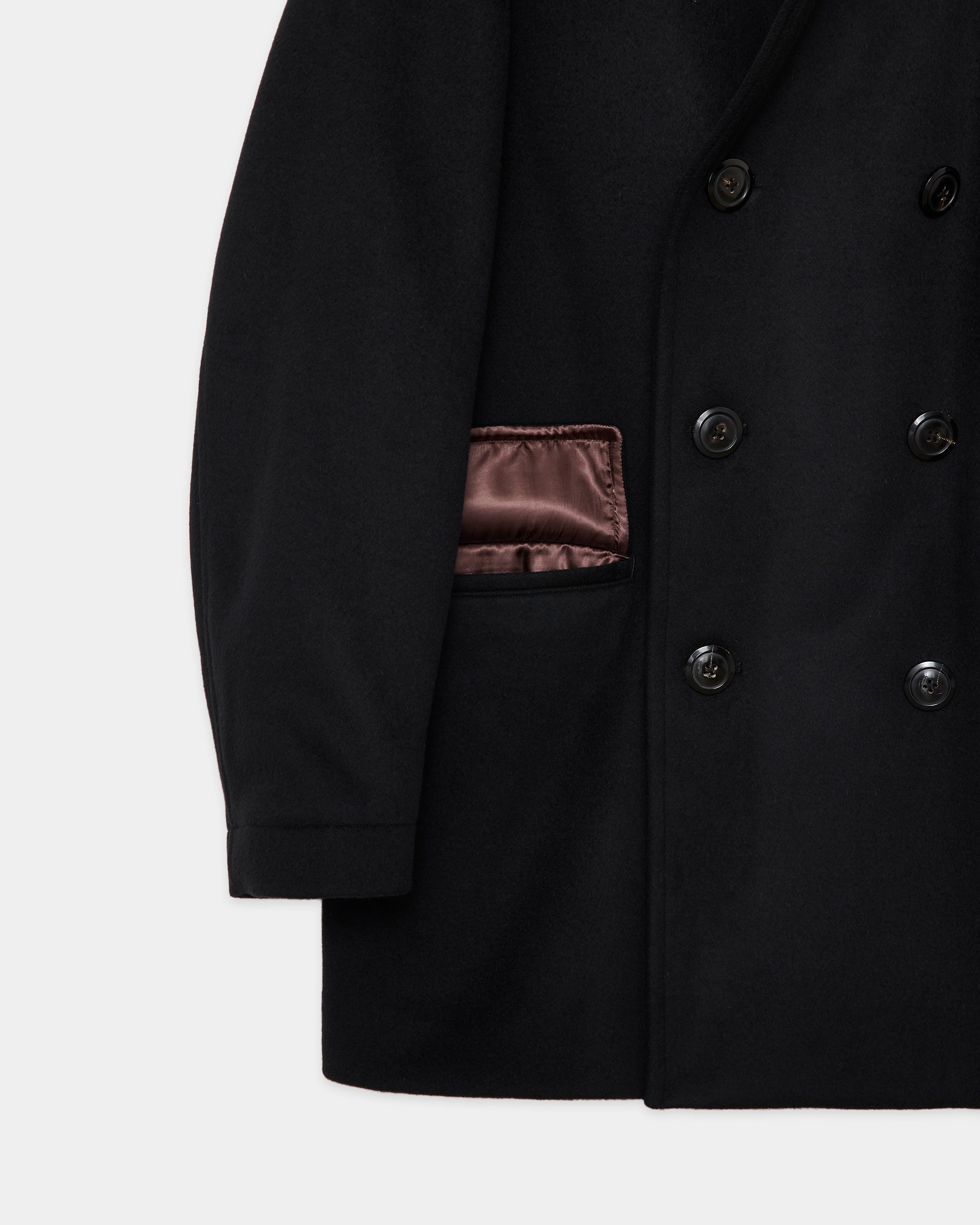 ウールシルクカシミヤビーバー / ブリッジコート, Black