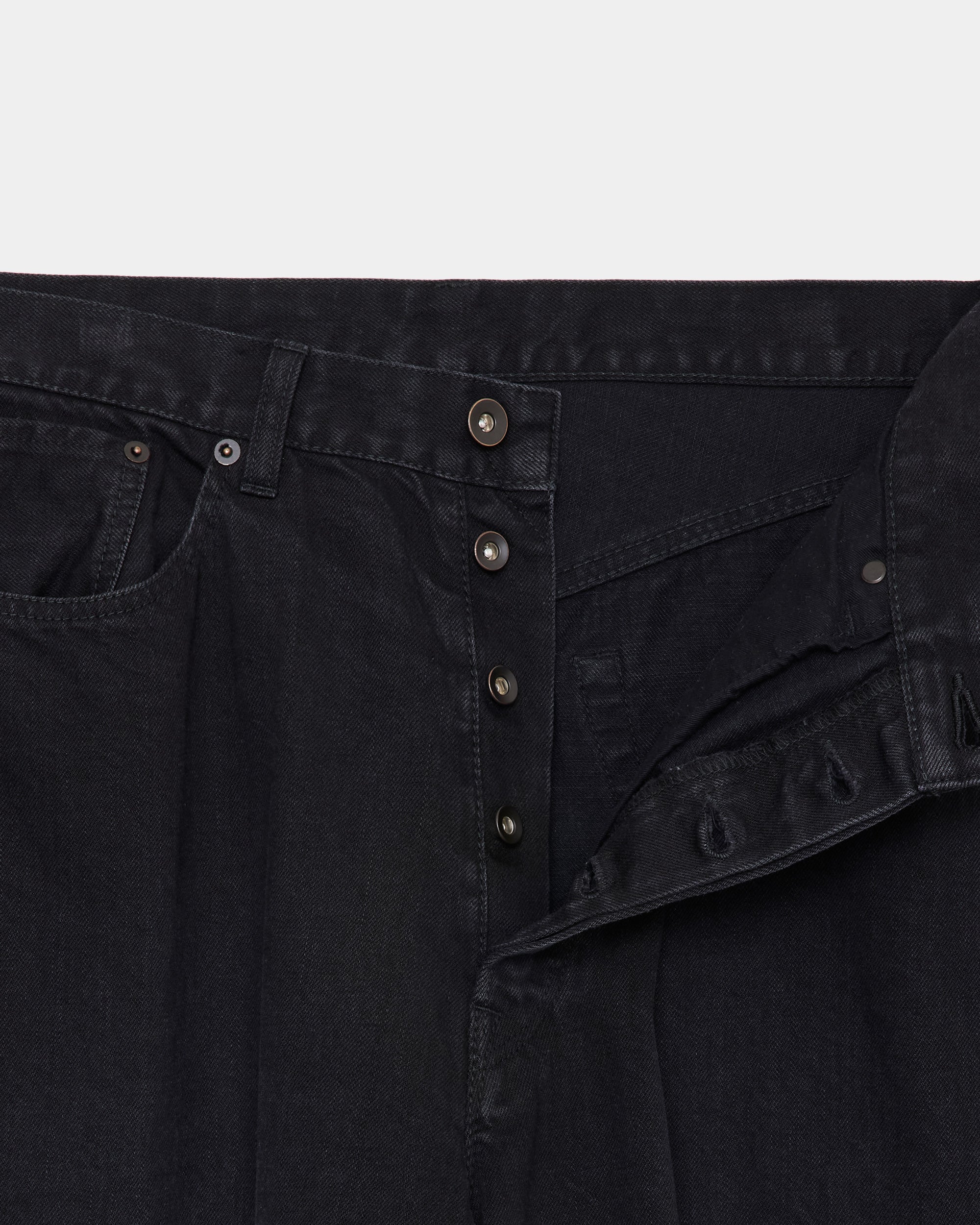 Organic Cotton 12Oz Denim Baggy Jeans, Black