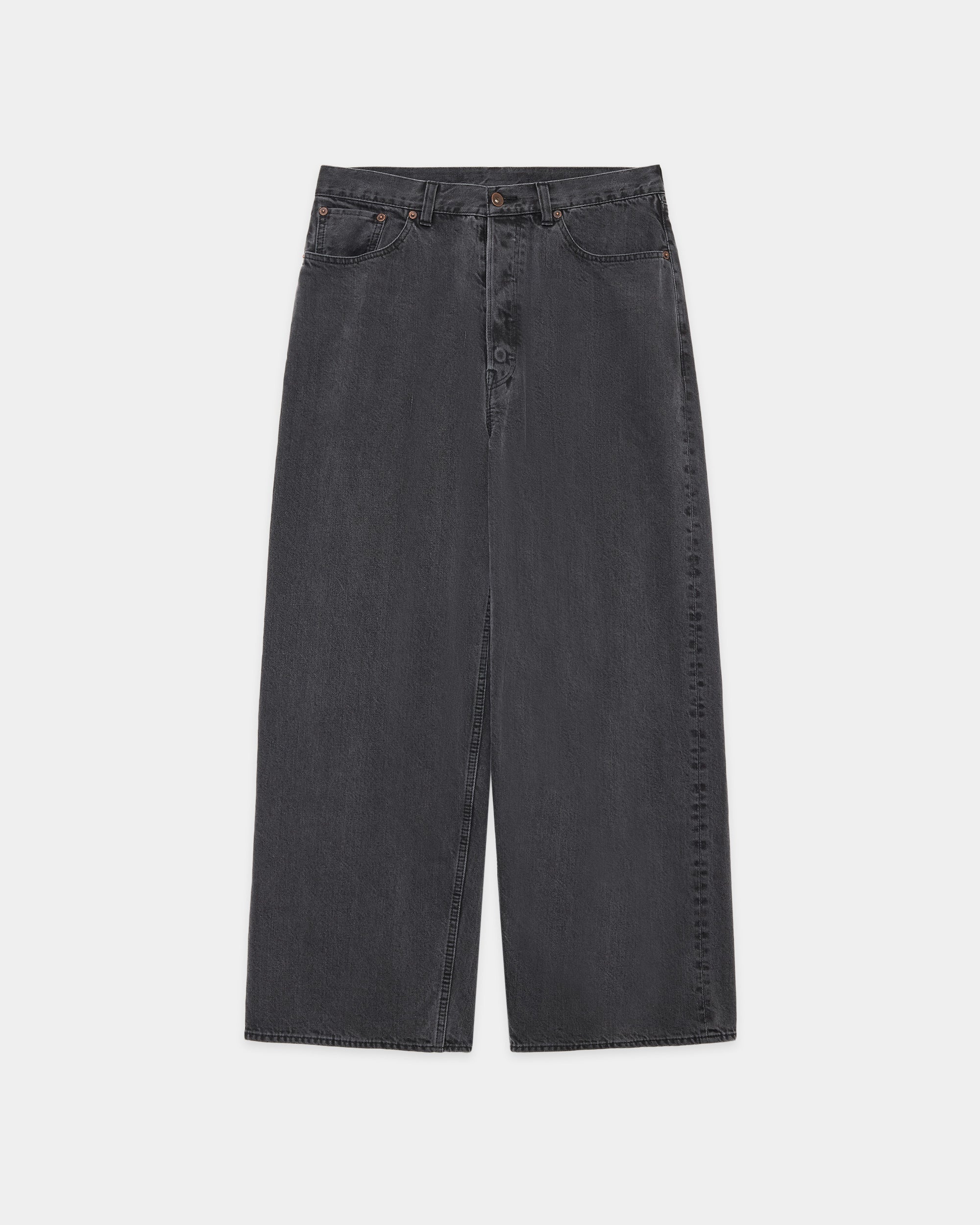 Organic Cotton 12Oz Denim Baggy Jeans, Faded Black