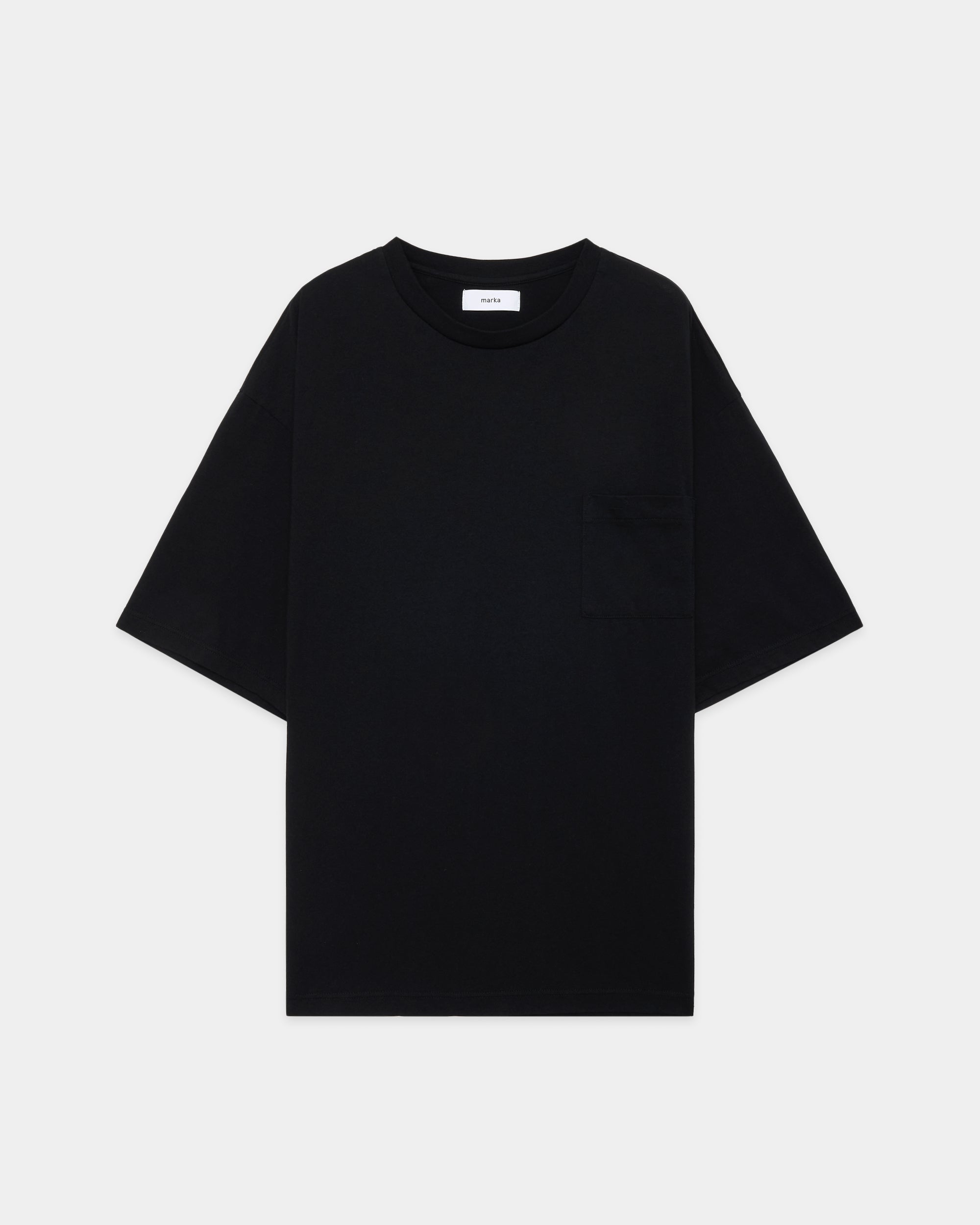 【PARKING別注】 オーガニックコットンソフト天竺 / ルーズフィットポケットTEE, Black