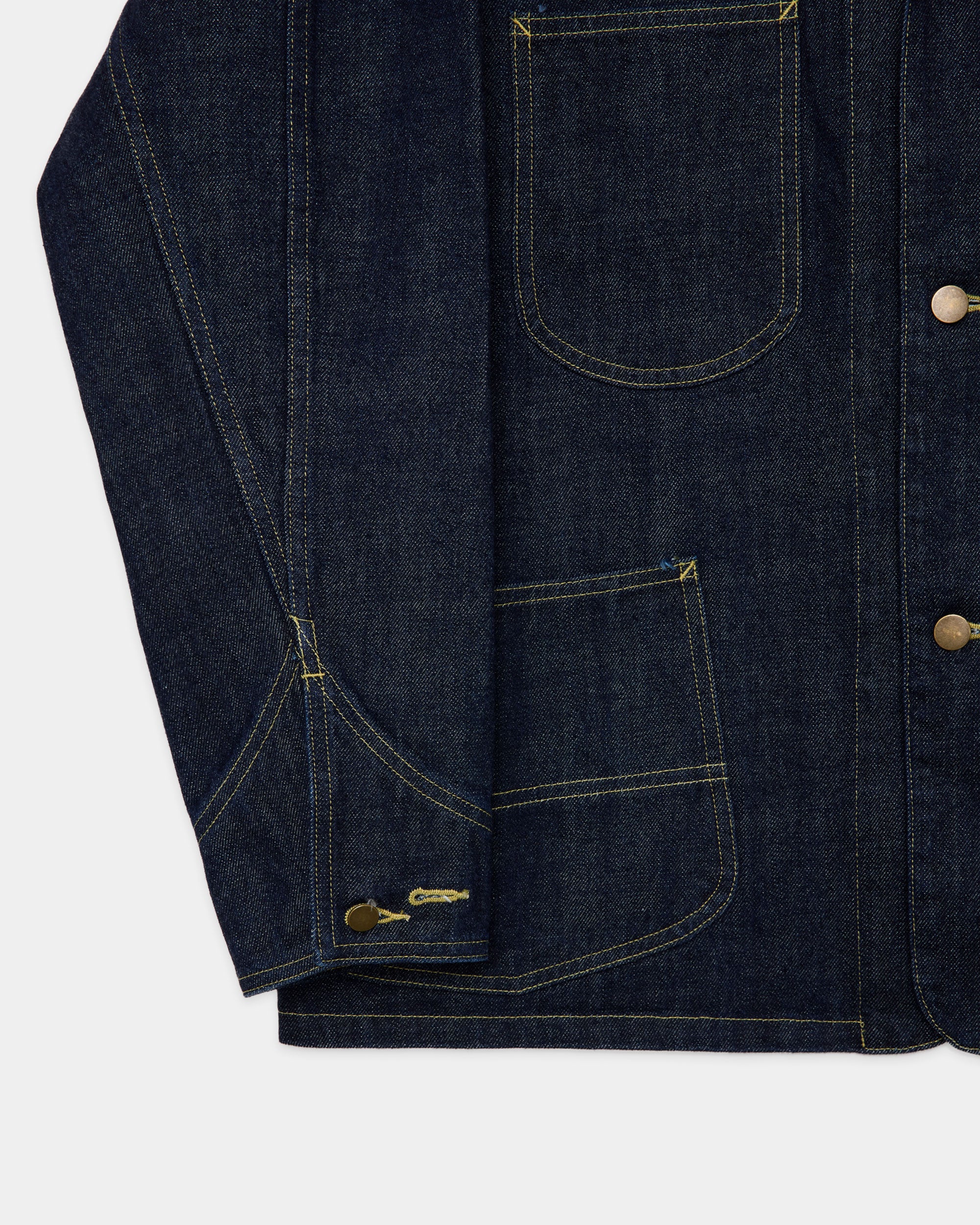 Organic Cotton 13.5Oz Selvedge Denim Parking-Coverall Jacket, Indigo