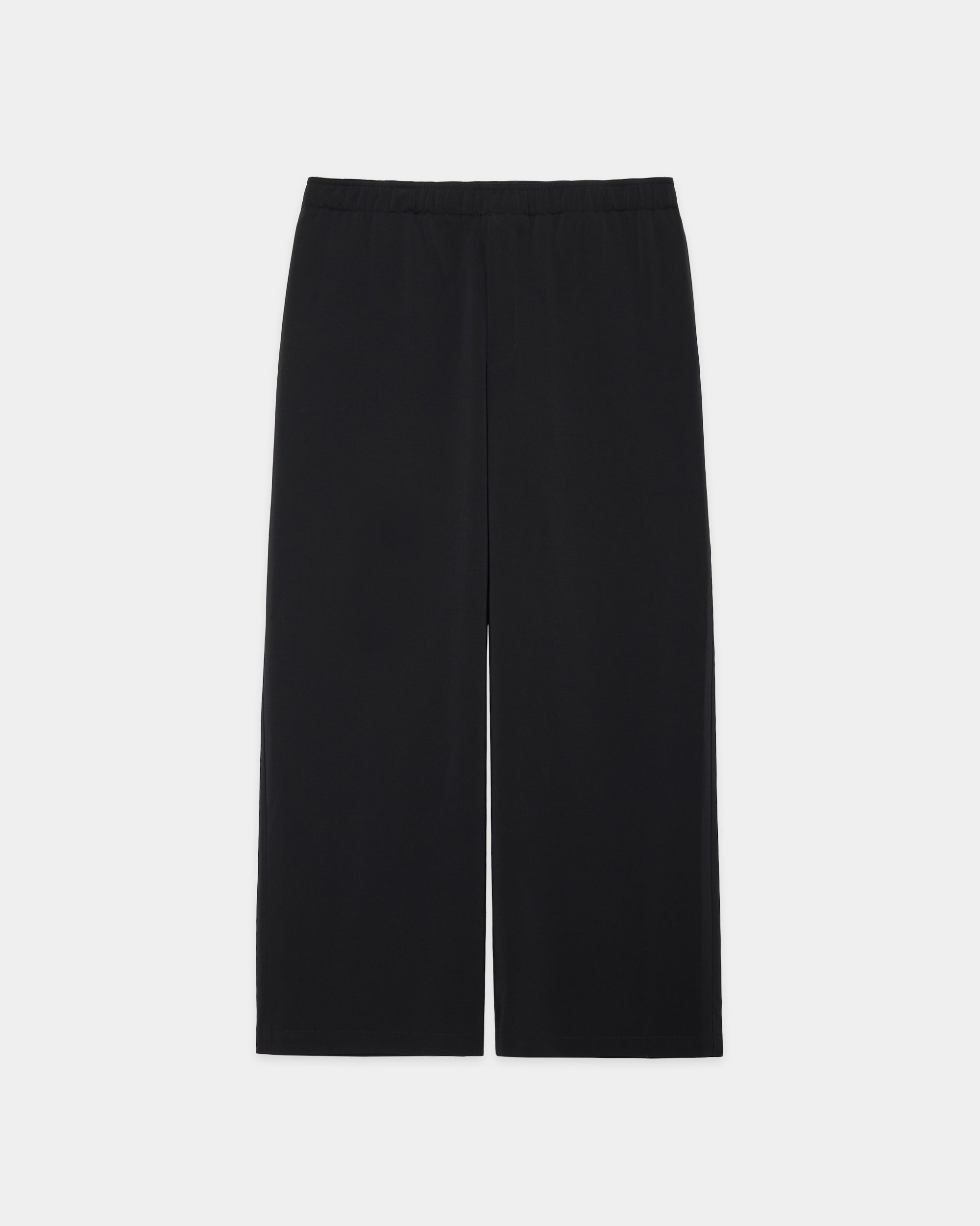 Recycled Polyester High Twisted Tropical Parking-Wide Leg Easy Pants, Black