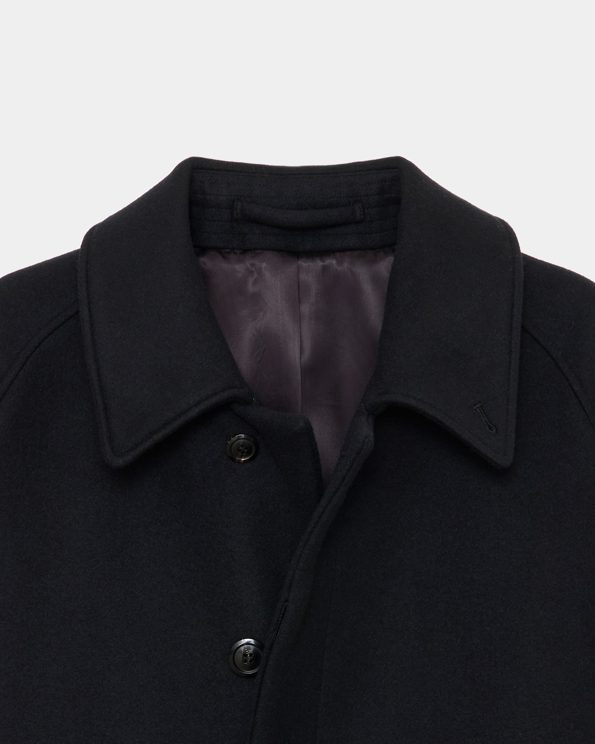 【ARKnets別注】 ウールシルクカシミヤライトビーバー / ラグランスリーブコート, Black