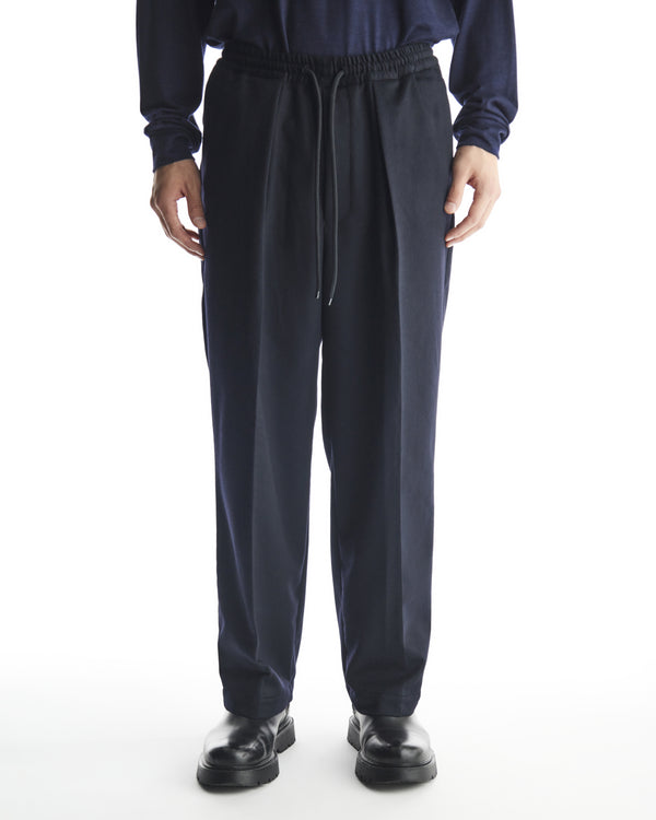 CASHMERE FLANNEL CASHMERE CLASSIC FIT EAZY TROUSERS, Dark Navy