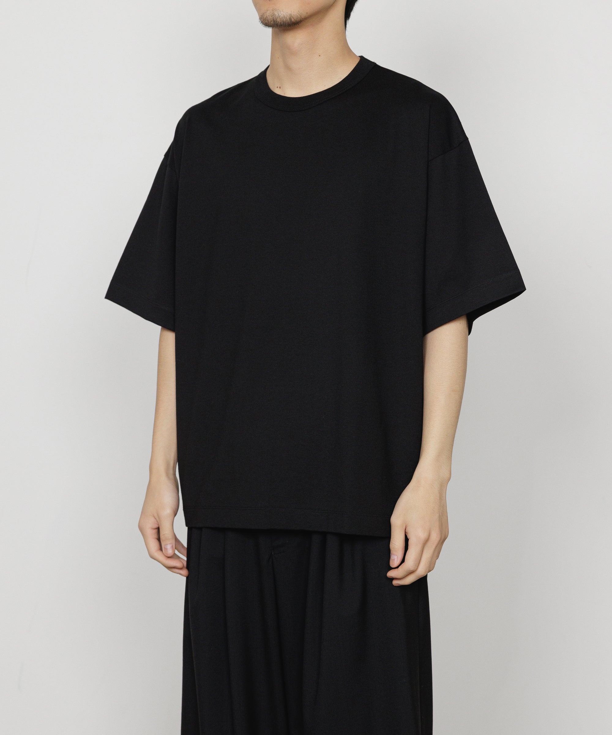 PERUVIAN PIMA ORGANIC COTTON KNIT COMFORT FIT Tee, Black