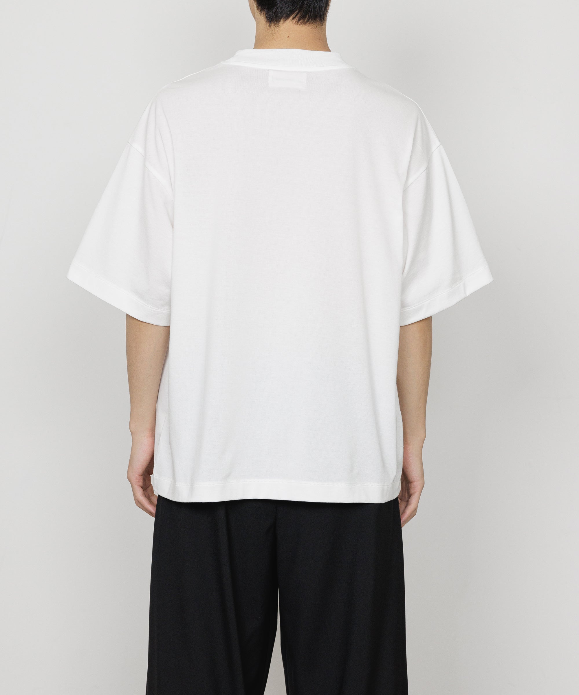 PERUVIAN PIMA ORGANIC COTTON KNIT MOCK NECK Tee, White