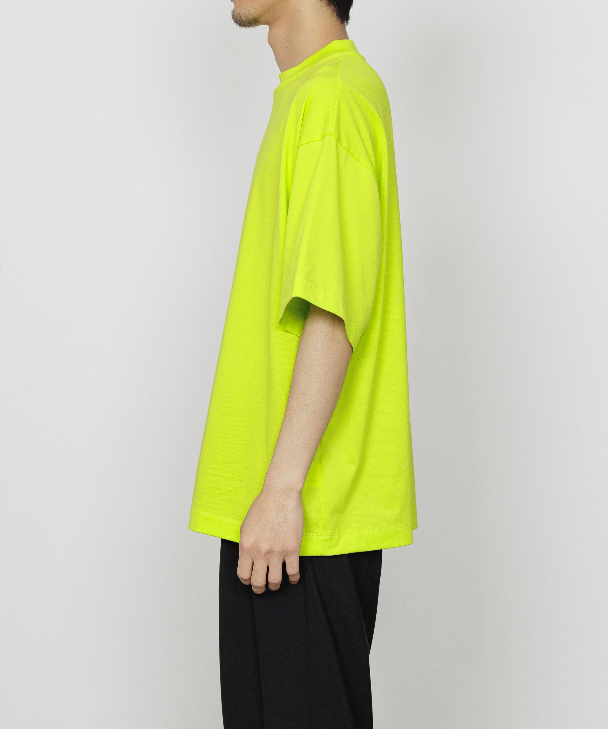 PERUVIAN PIMA ORGANIC COTTON KNIT MOCK NECK Tee, Lime