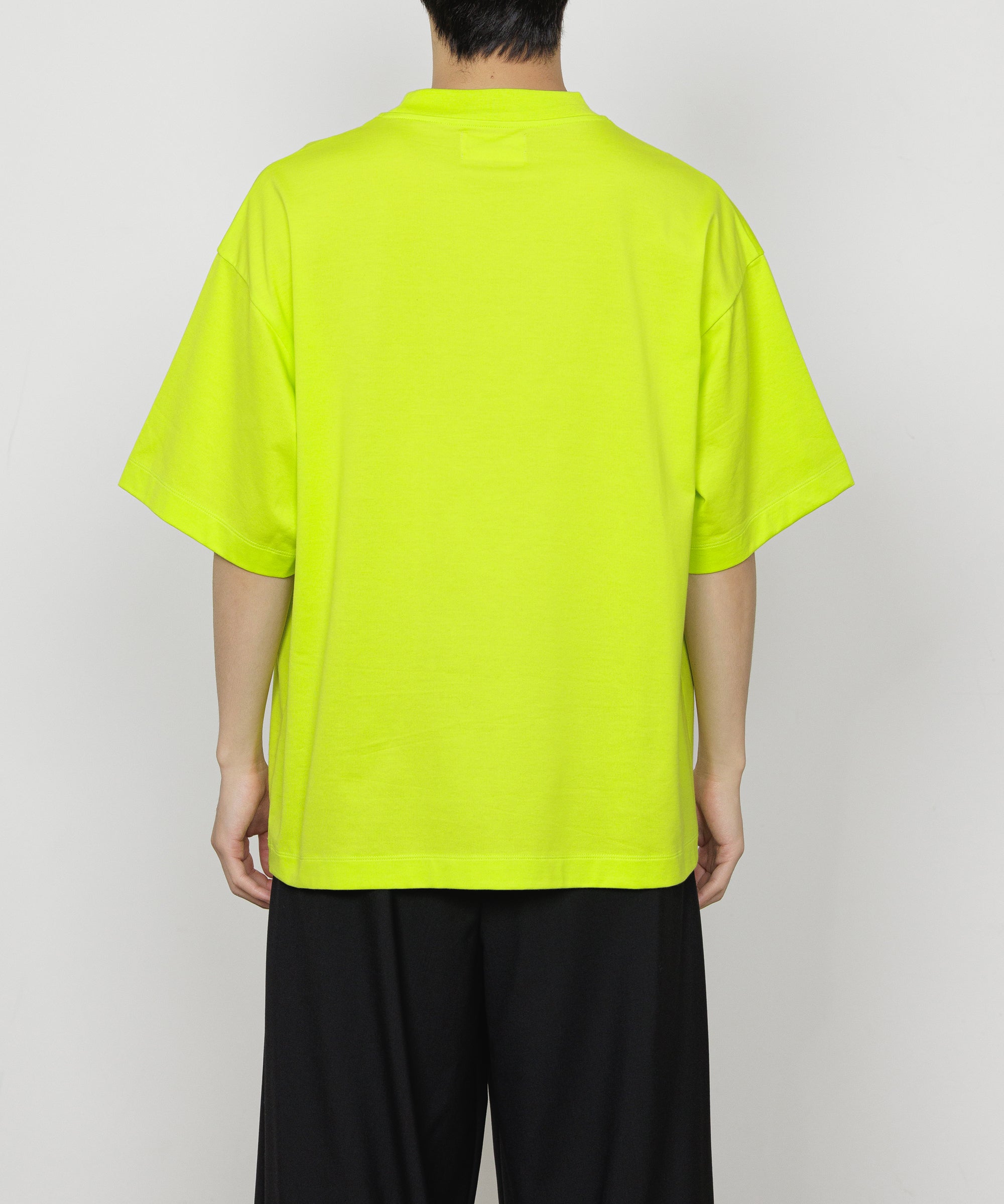 PERUVIAN PIMA ORGANIC COTTON KNIT MOCK NECK Tee, Lime