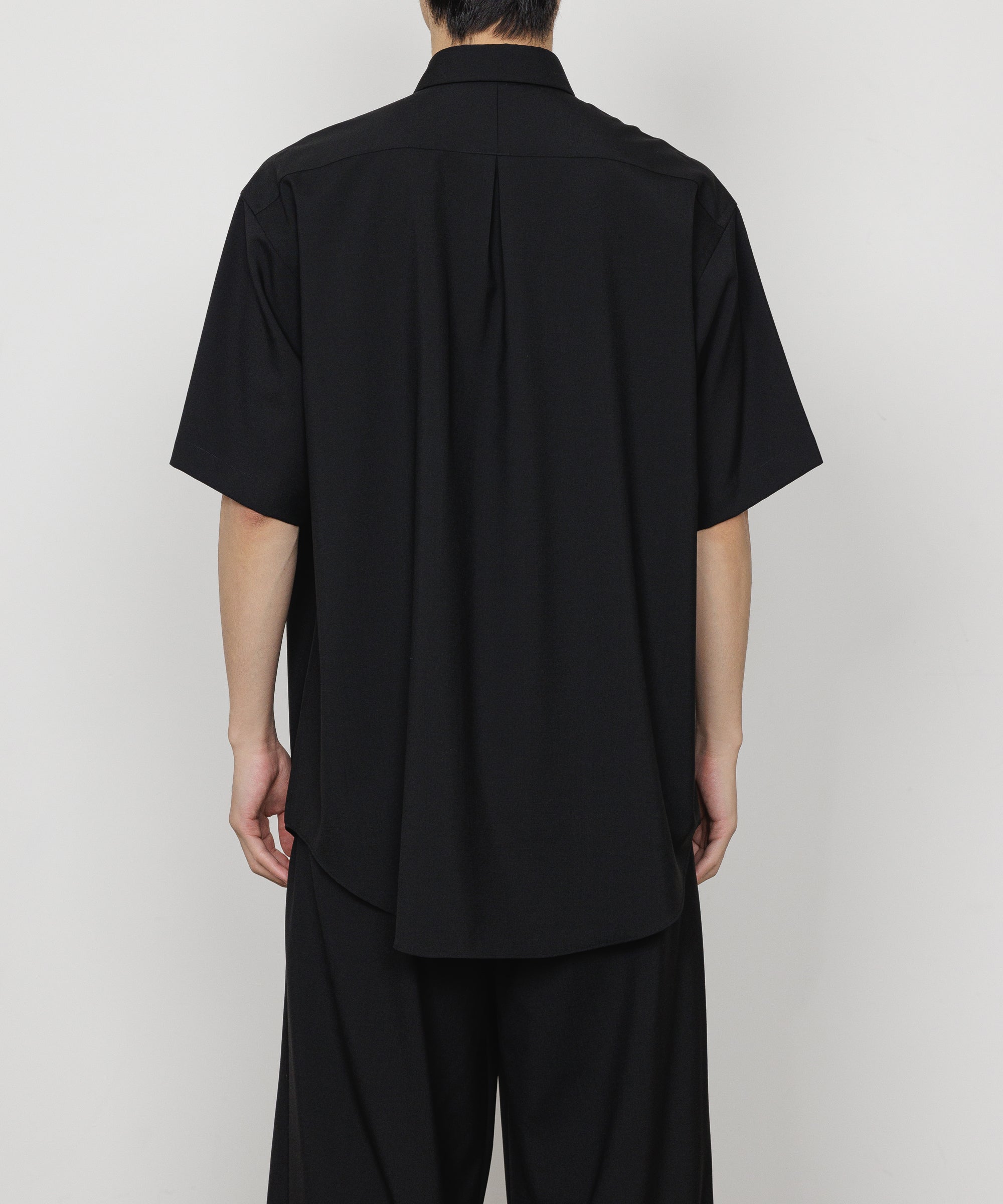 オーガニックウール 2/80 トロピカル / コンフォートフィットS/Sシャツ, Black