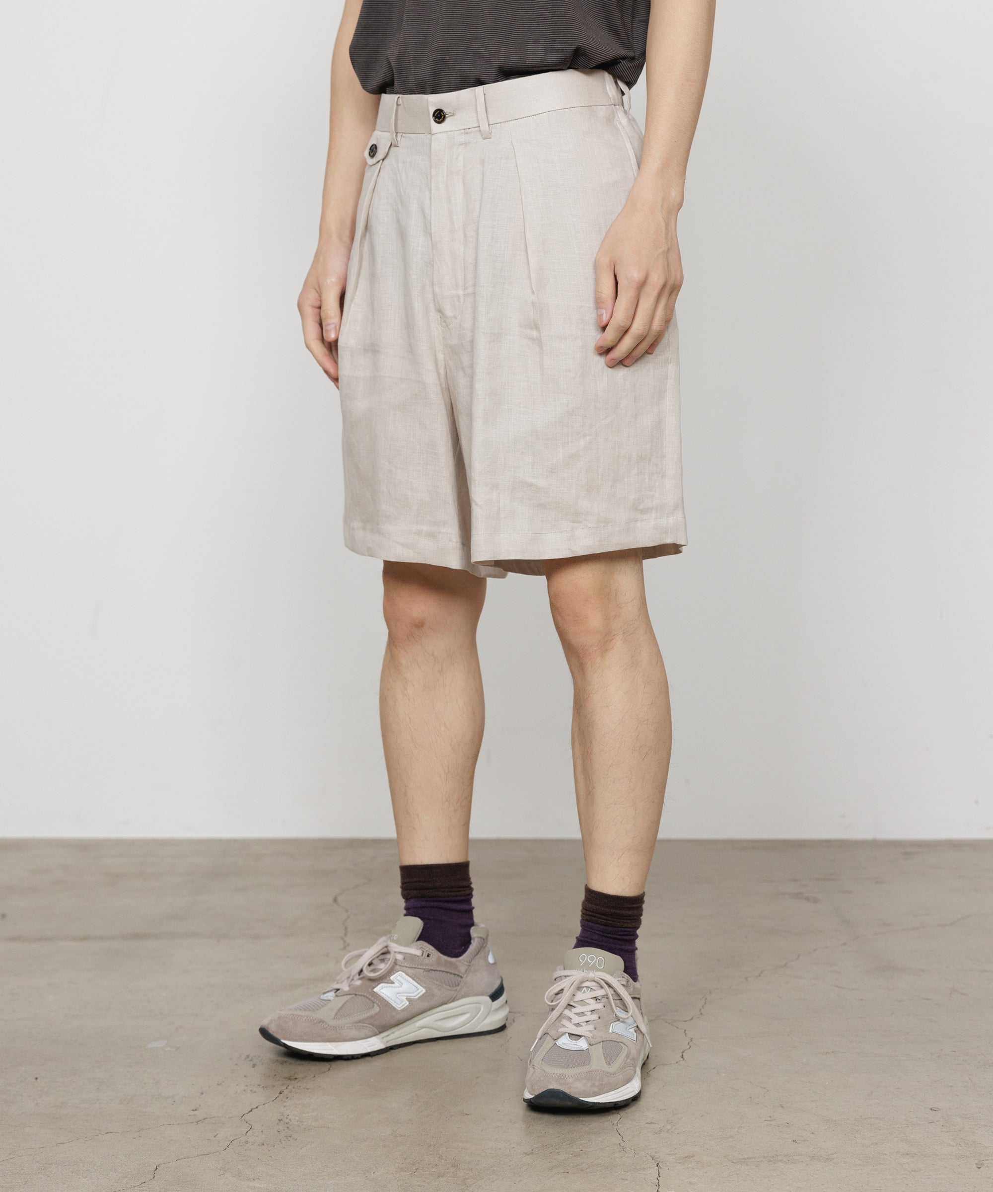 ヘンプ細布 / クラシックフィットショーツ, Taupe