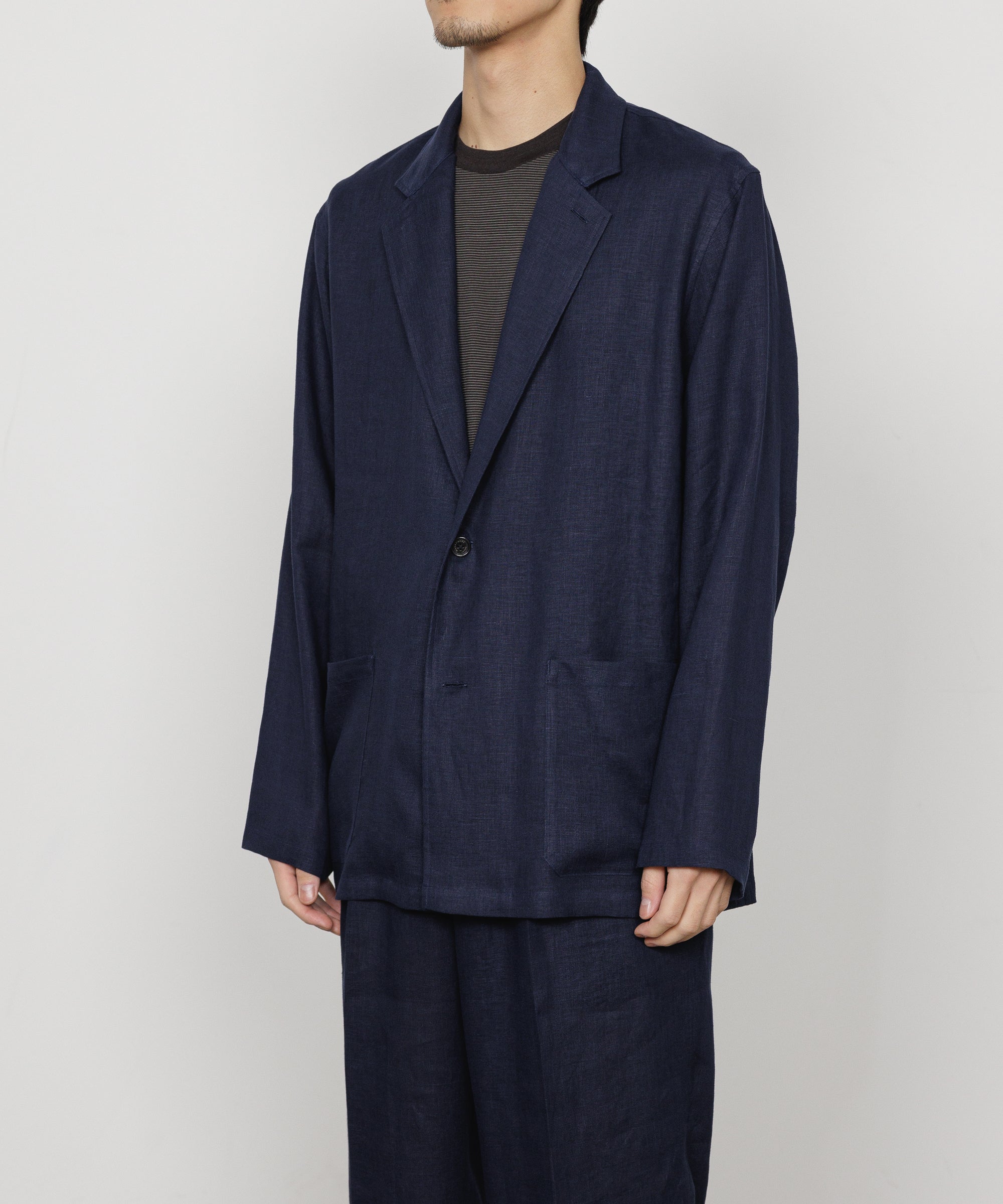 HEMP SHIRTING SHIRT JACKET, Navy