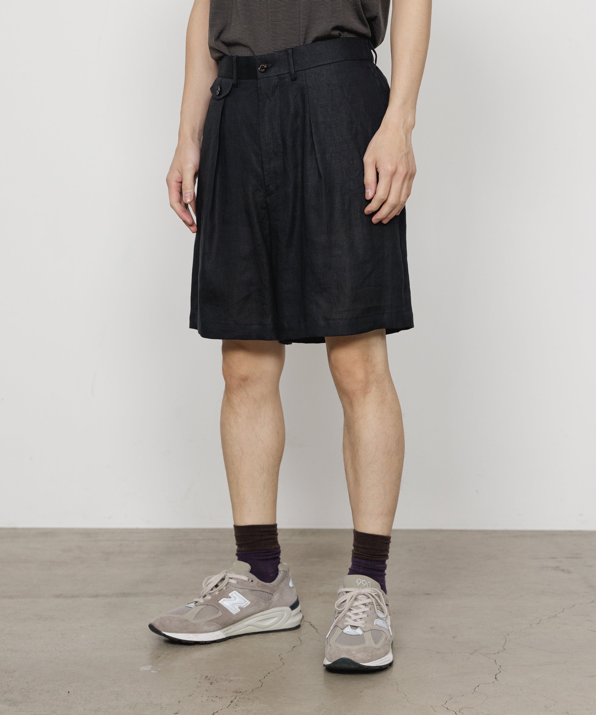 ヘンプ細布 / クラシックフィットショーツ, Black