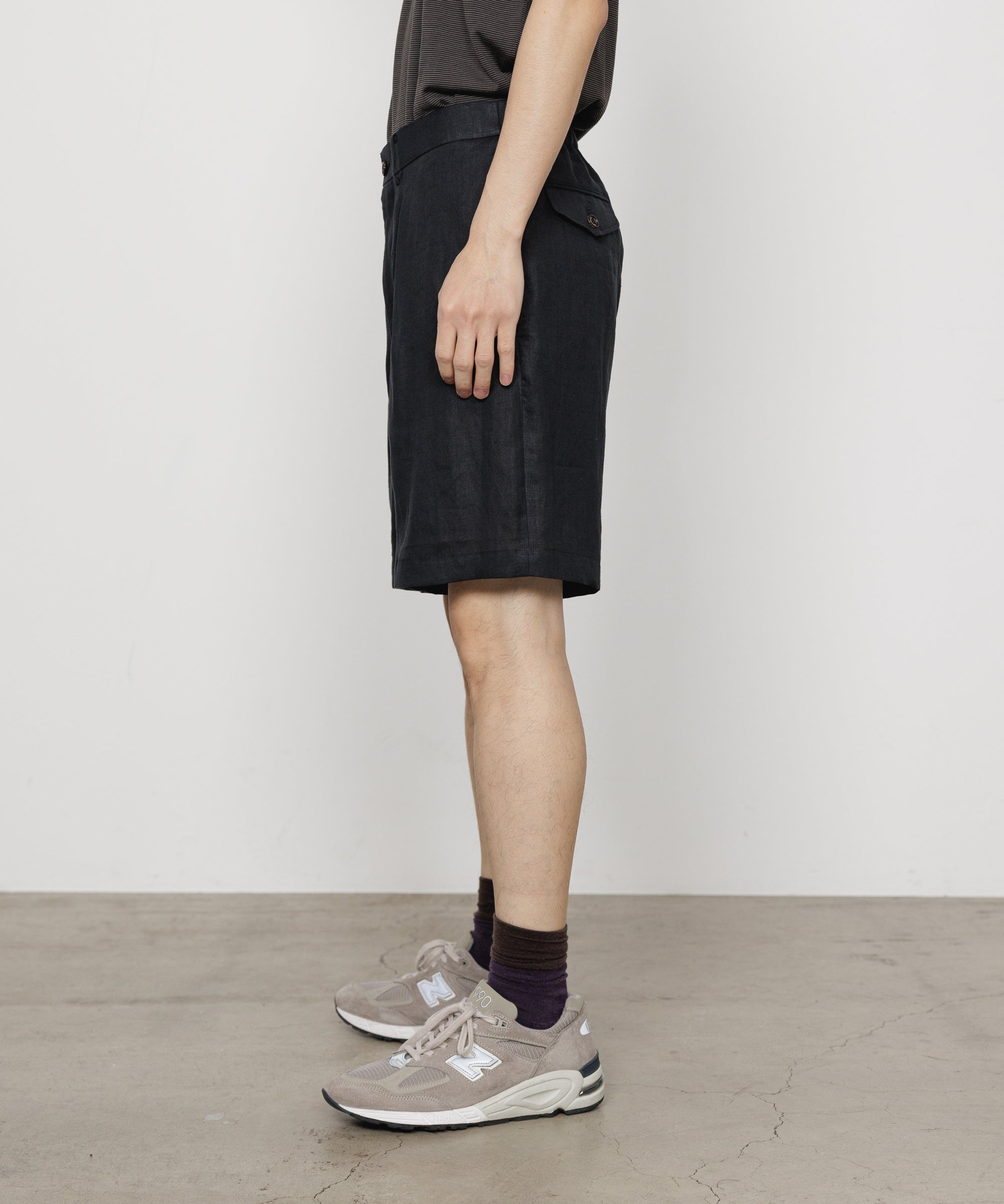 ヘンプ細布 / クラシックフィットショーツ, Black