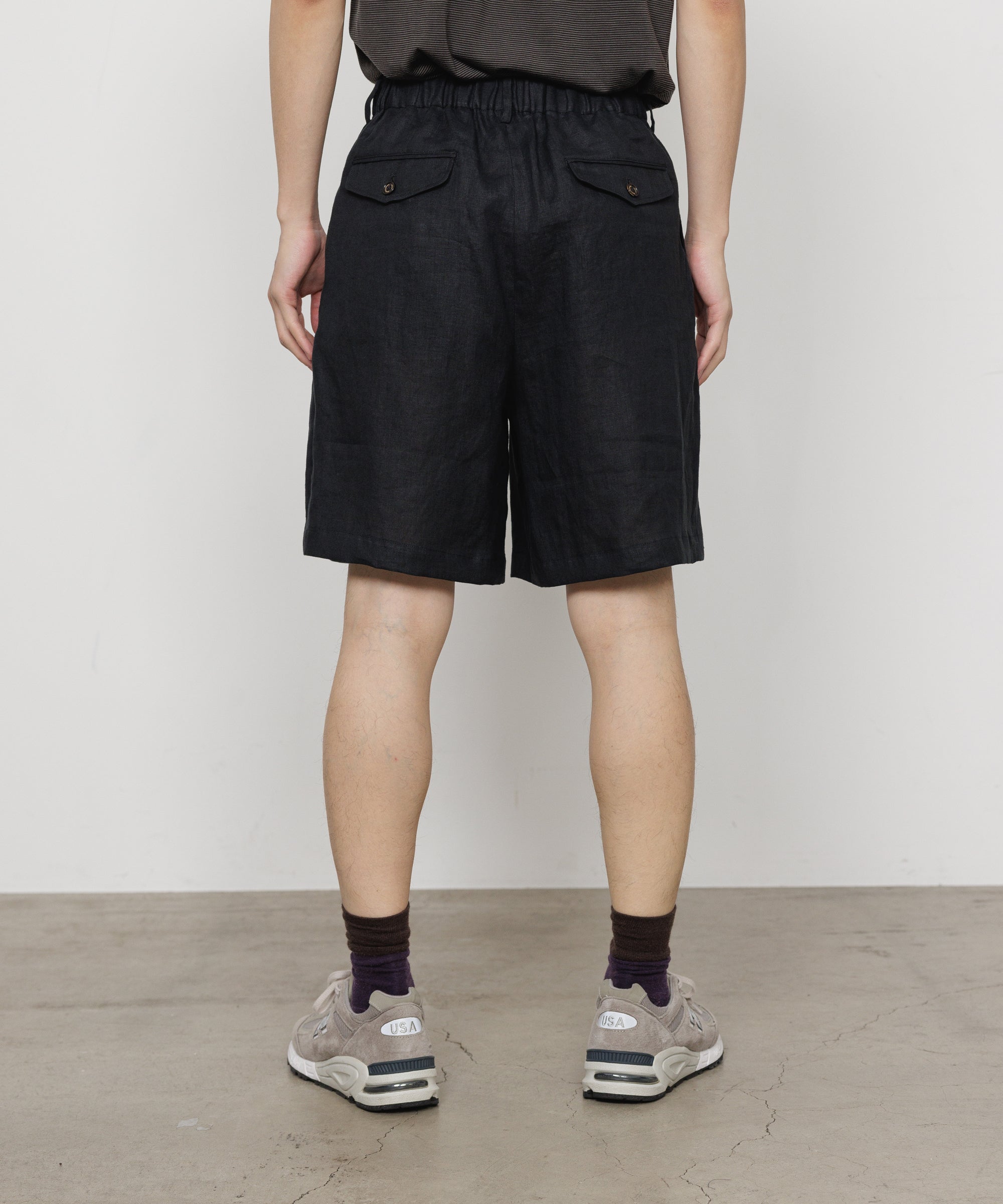 ヘンプ細布 / クラシックフィットショーツ, Black