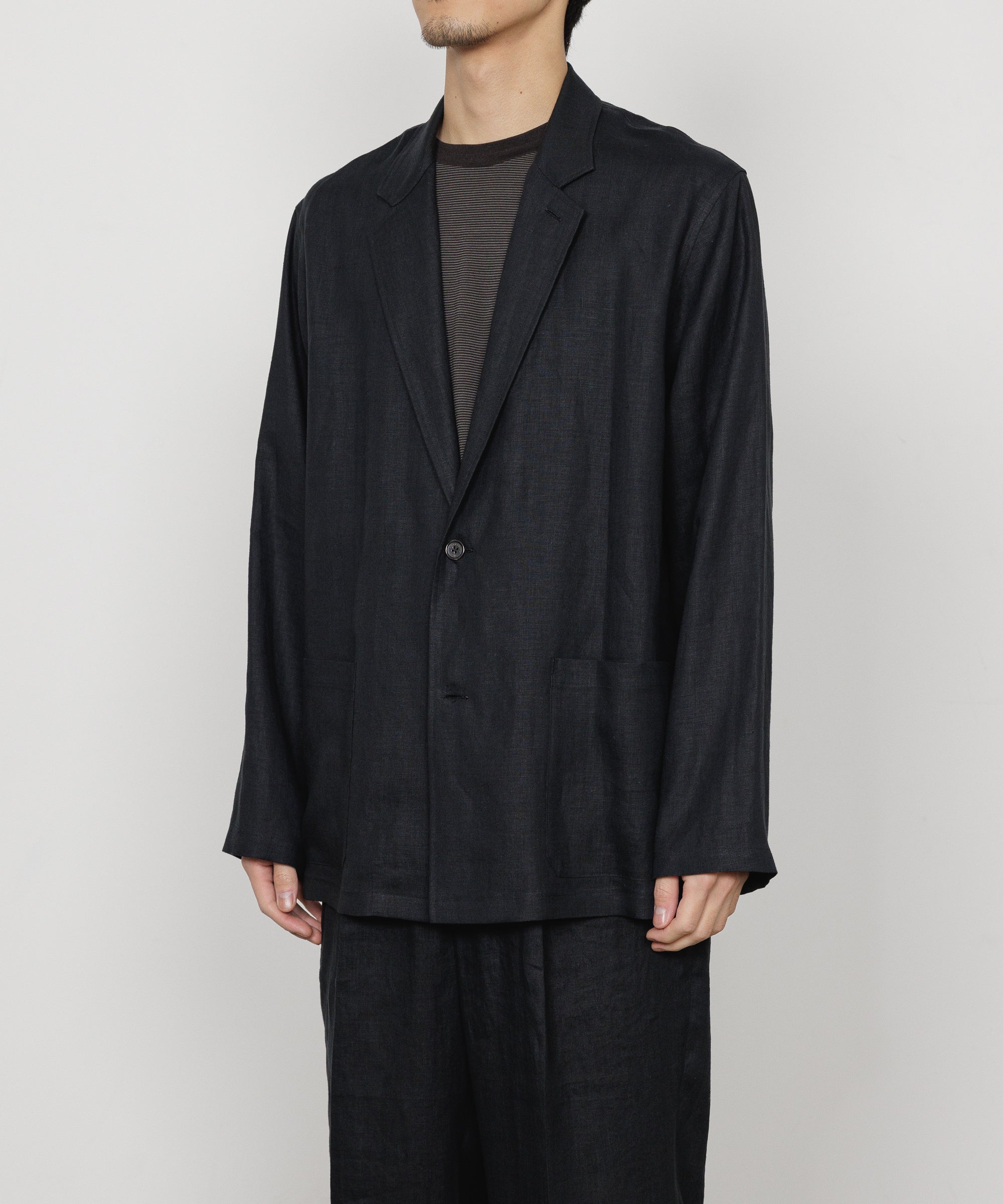 HEMP SHIRTING SHIRT JACKET, Black