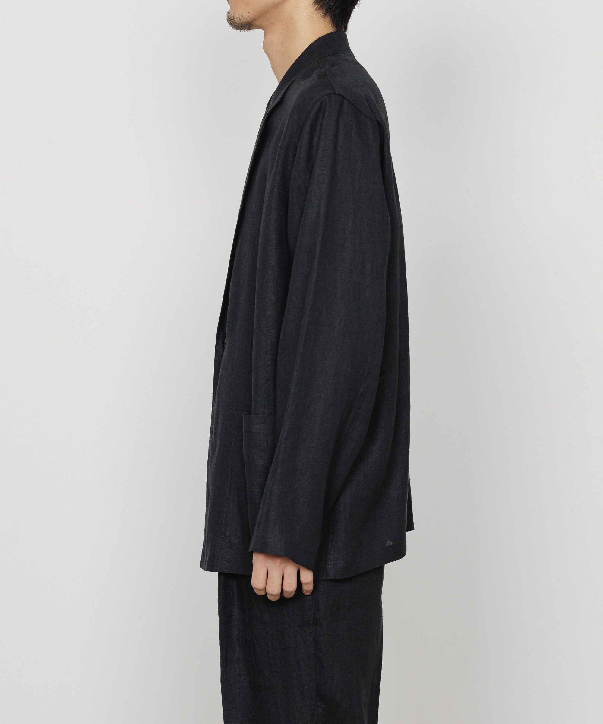 HEMP SHIRTING SHIRT JACKET, Black