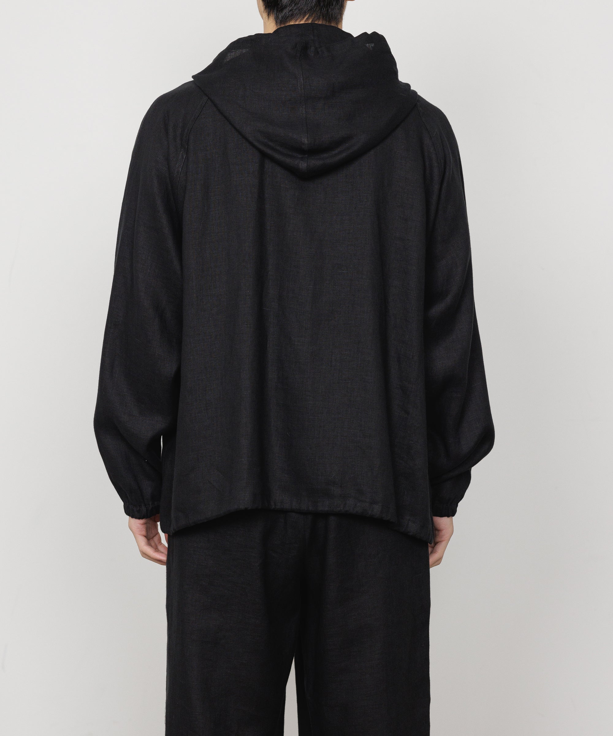 LINEN TROPICAL PARKA, Black